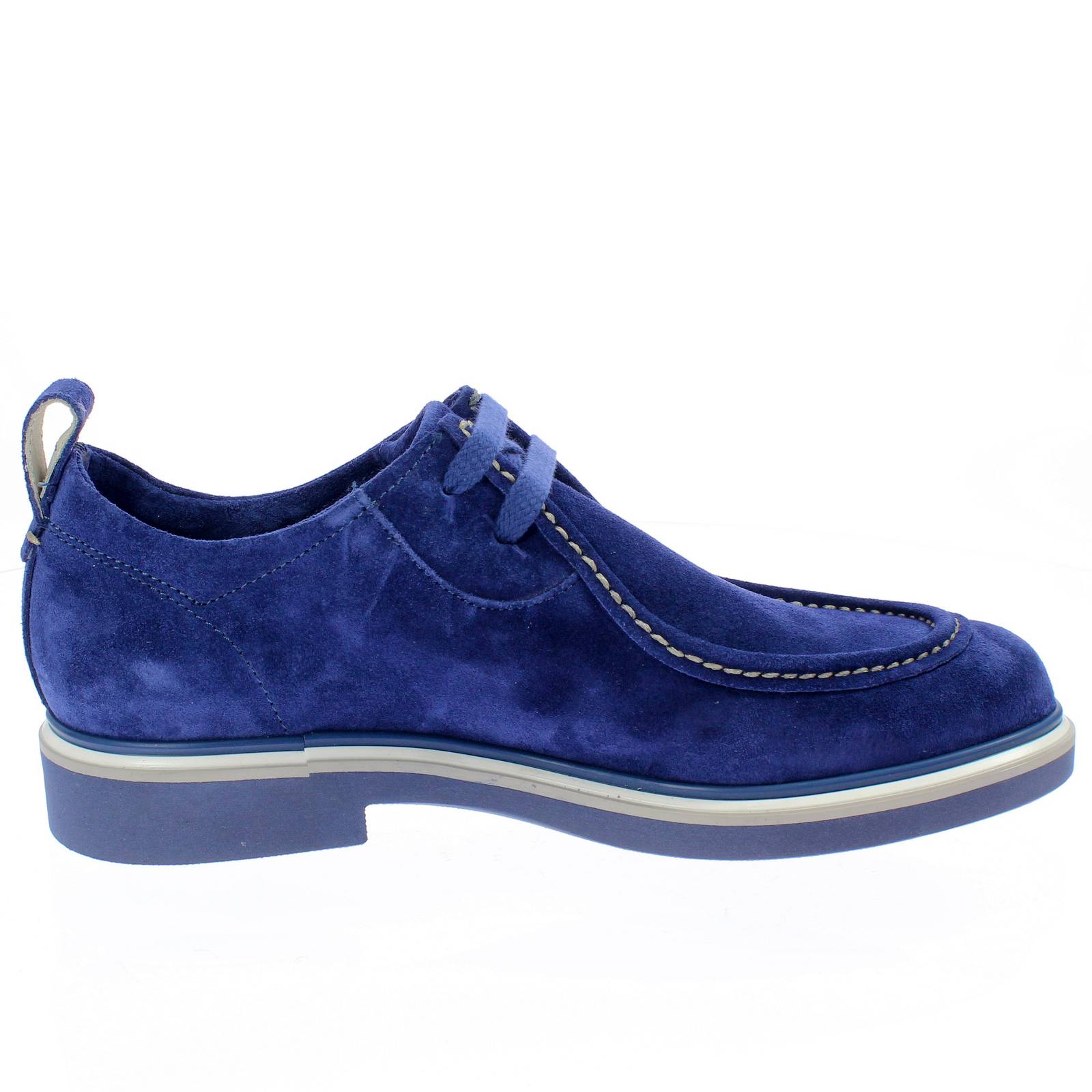 FRANZINI Adigetto - Mocassins à lacets en daim Homme bleu Photo 2