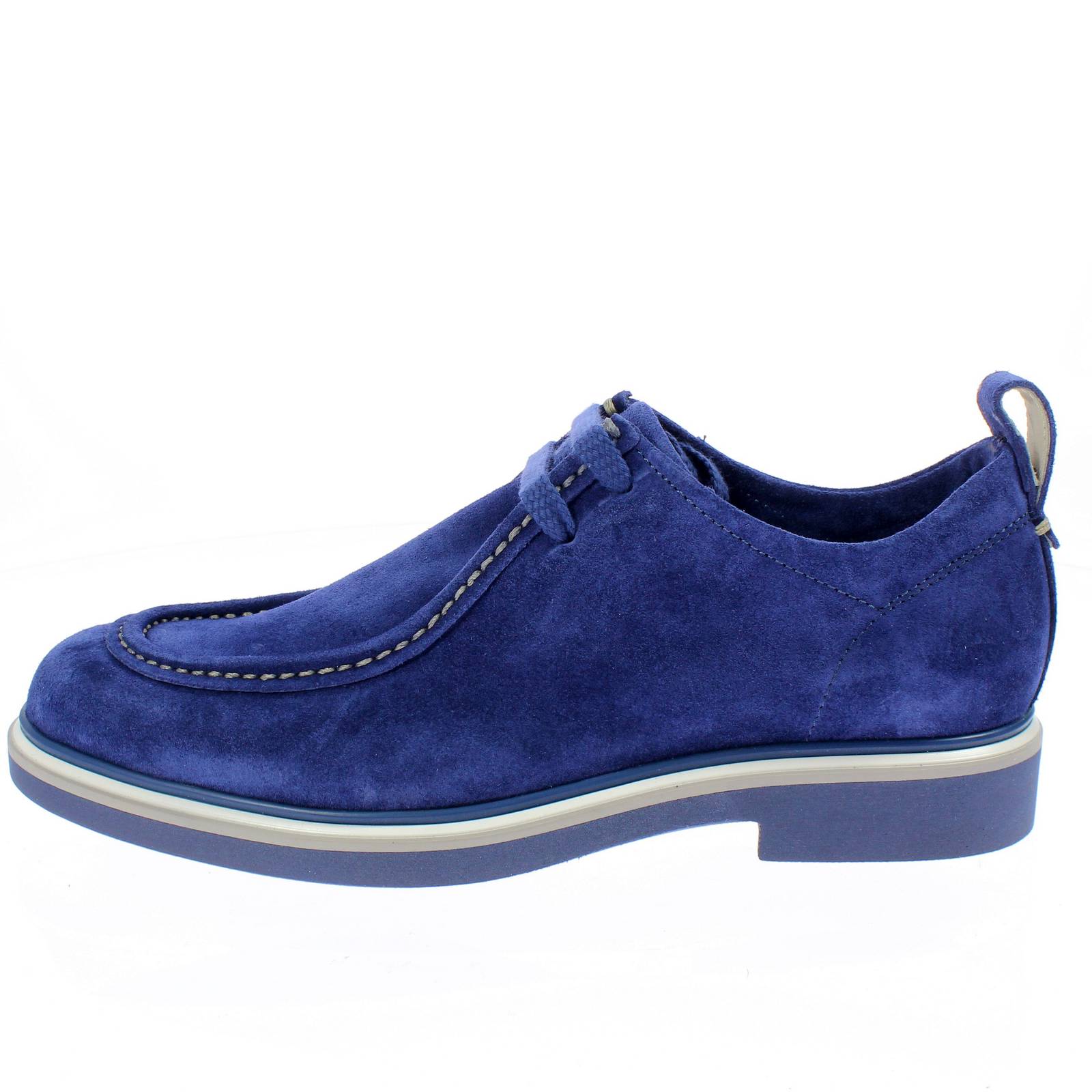 FRANZINI Adigetto - Mocassins à lacets en daim Homme bleu Photo 3