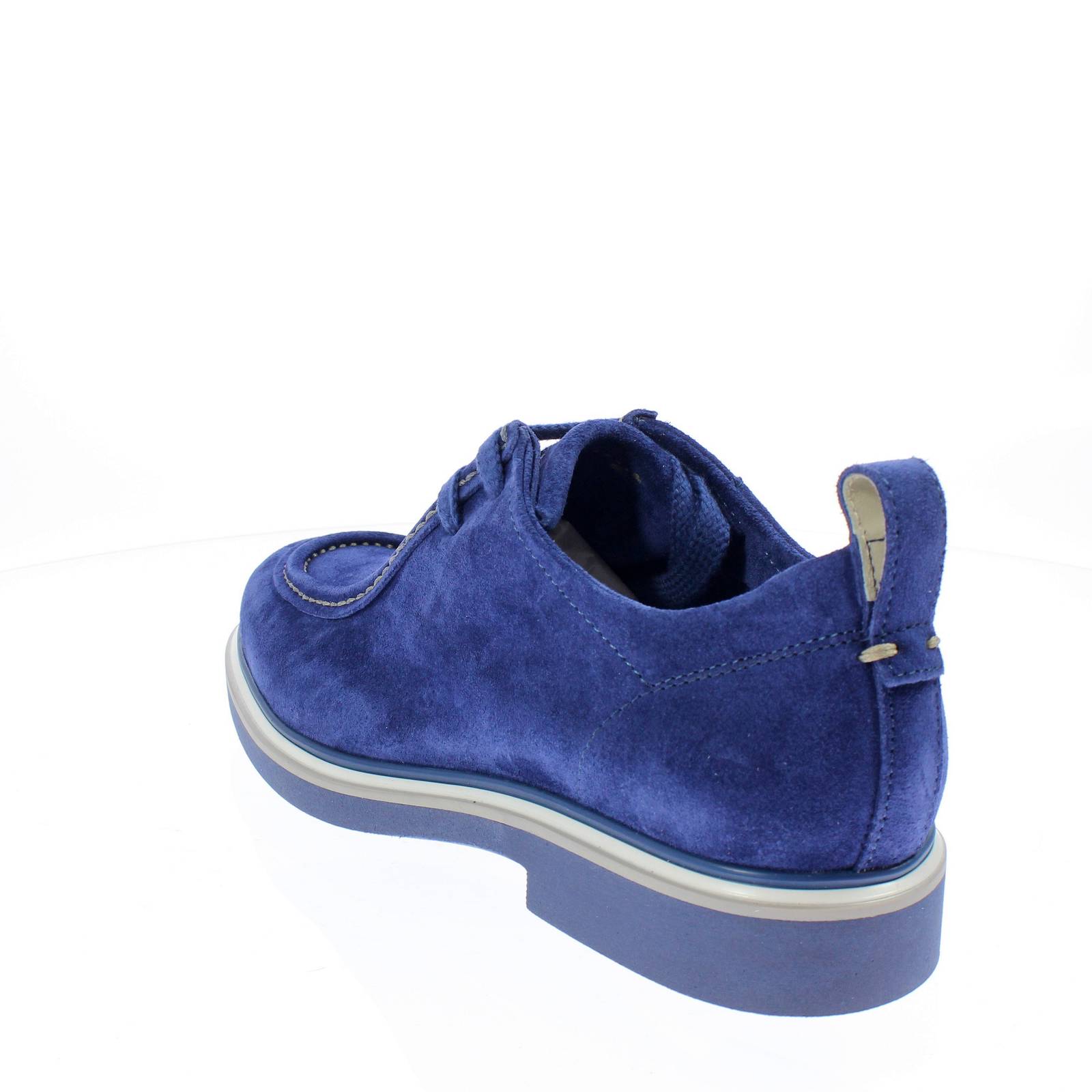 FRANZINI Adigetto - Mocassins à lacets en daim Homme bleu Photo 4