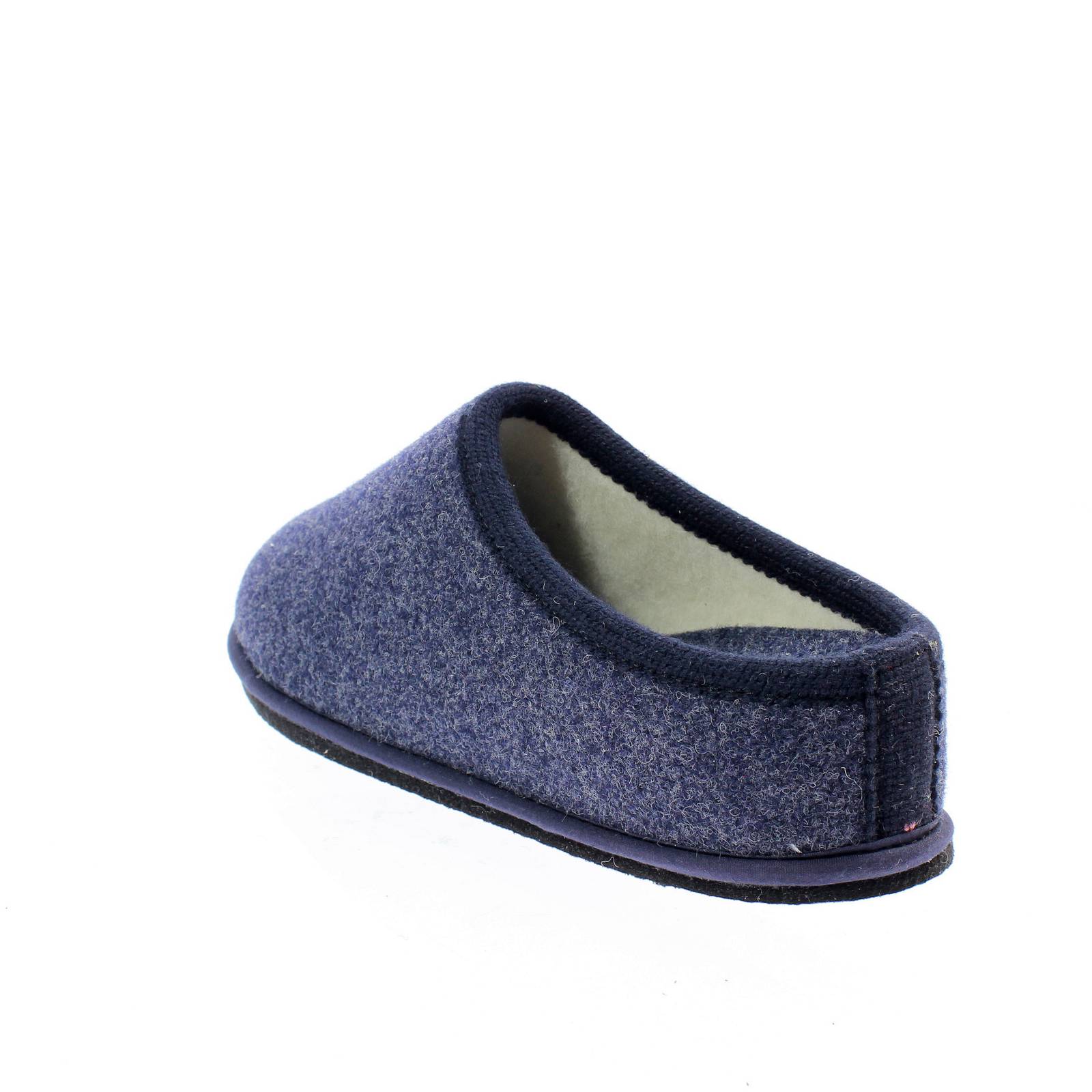 LOWENWEISS Diva - Warme Winterpantoffeln aus gekochter Wolle Damen blau Foto 3