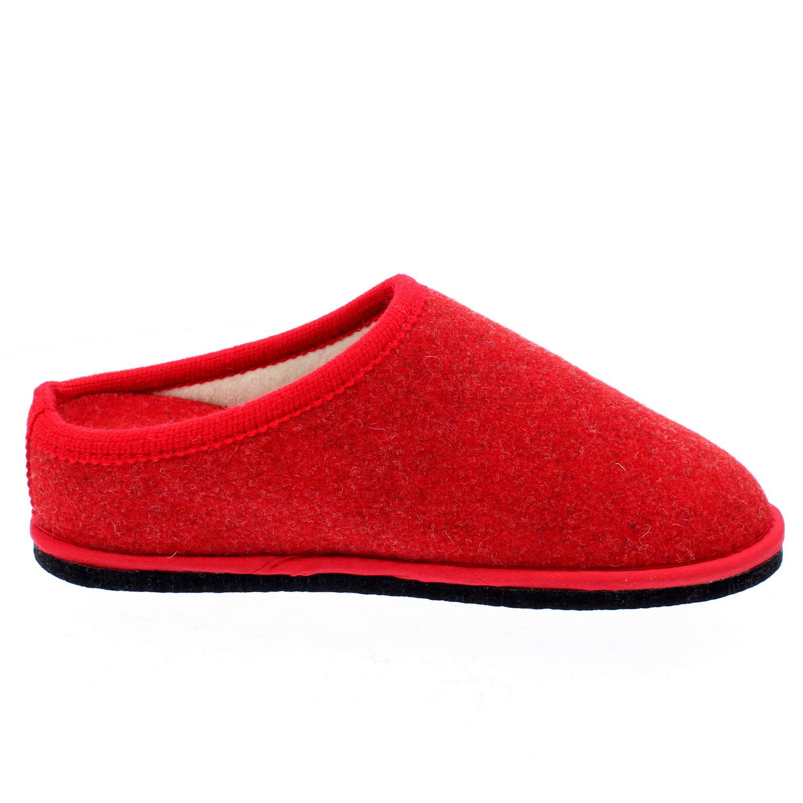LOWENWEISS Diva - Warme Winterpantoffeln aus gekochter Wolle Damen rot Foto 2