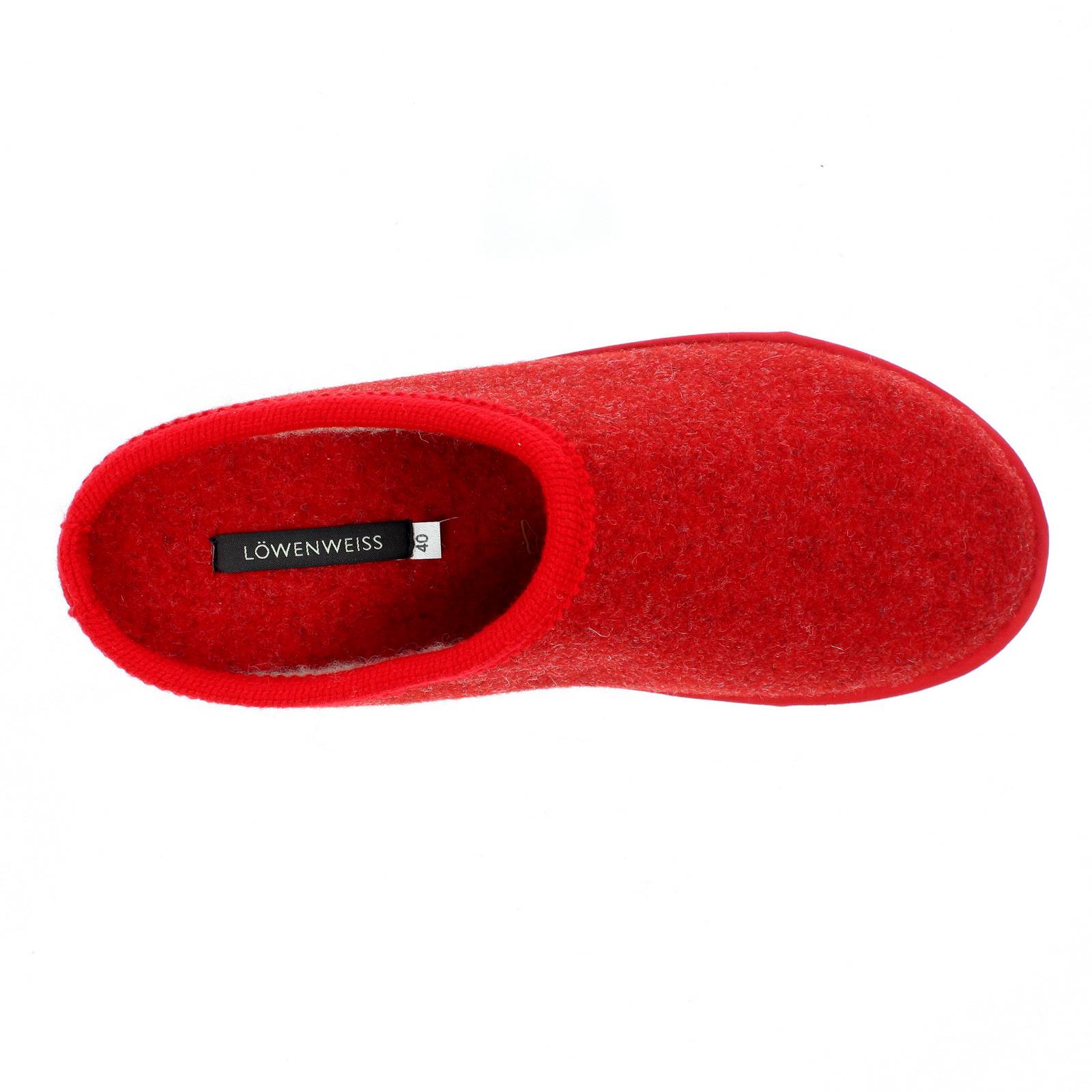 LOWENWEISS Diva - Warme Winterpantoffeln aus gekochter Wolle Damen rot Foto 5