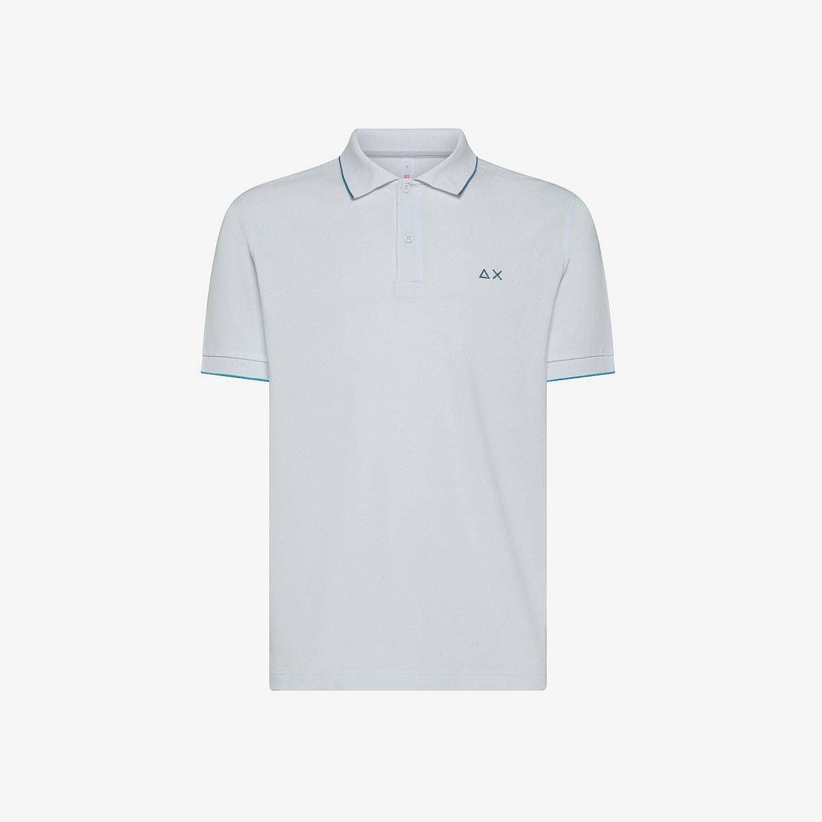 Sun 68 Poloshirt Small Stripes On Collar wei - Gre M Herrenbekleidung Poloshirt 15490₽