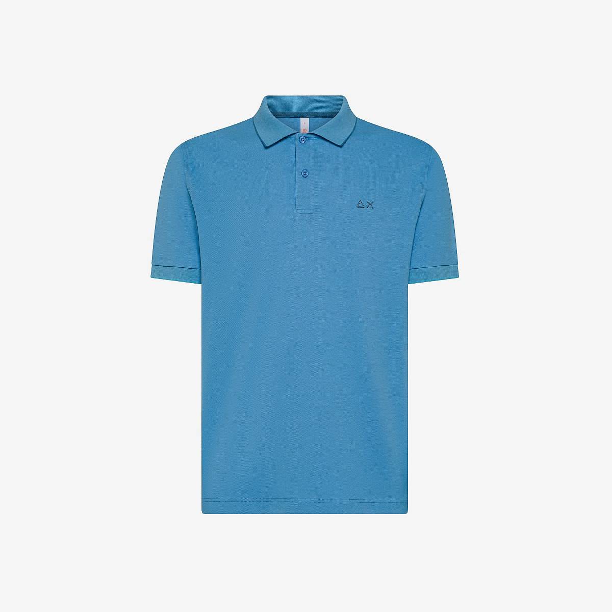 Sun 68 Polo Small Stripes On Collar Jeans - Gre L Herrenbekleidung Polo 15390₽