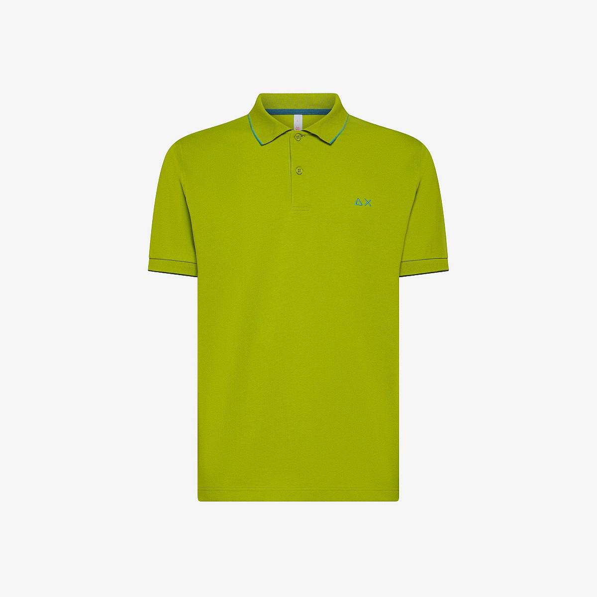 Sun 68 Poloshirt Small Stripes On Collar grün - Größe XXL Herrenbekleidung Poloshirt
