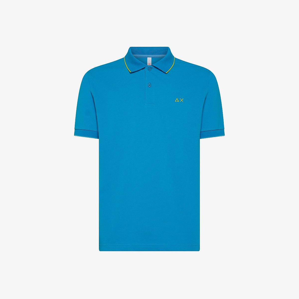 Sun 68 Polo Small Stripes On Collar Jeans - Gre S Herrenbekleidung Polo 15390₽