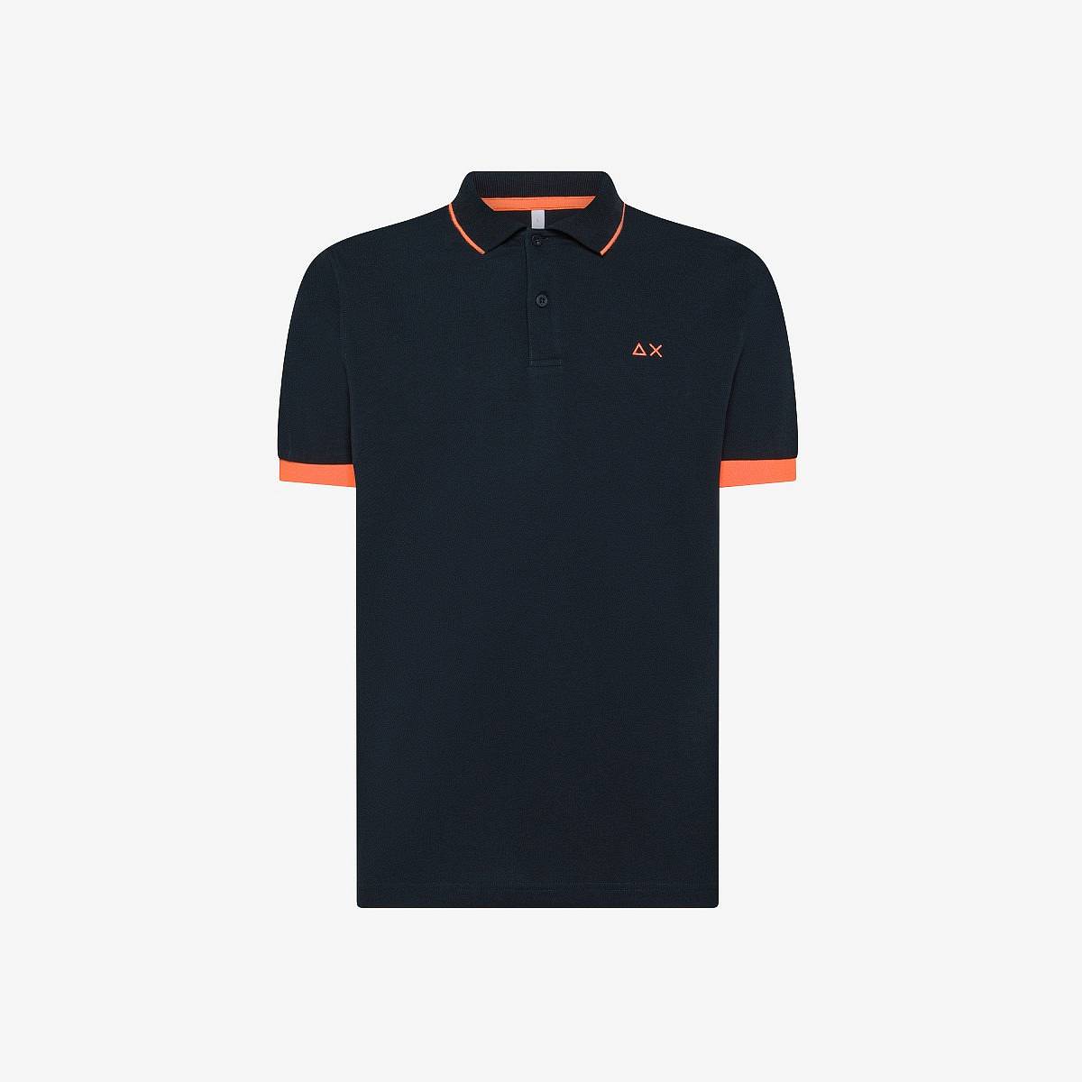 Sun 68 Poloshirt Small Stripes Fluo Blau - Gre M Herrenbekleidung T-Shirts 19190₽