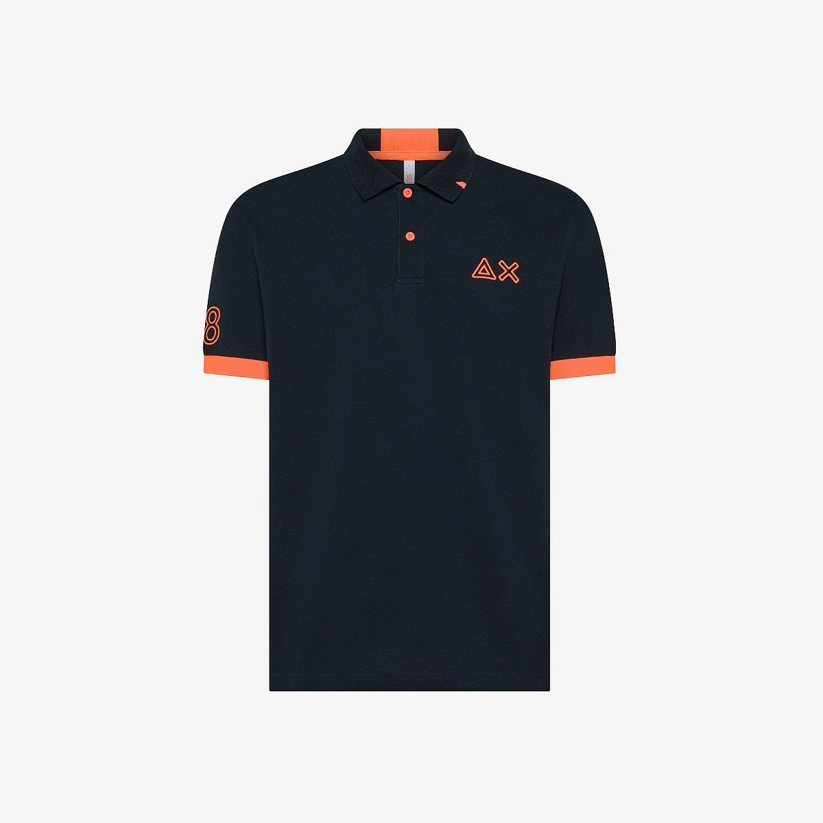 SUN 68 polo big logo fluo Man blue