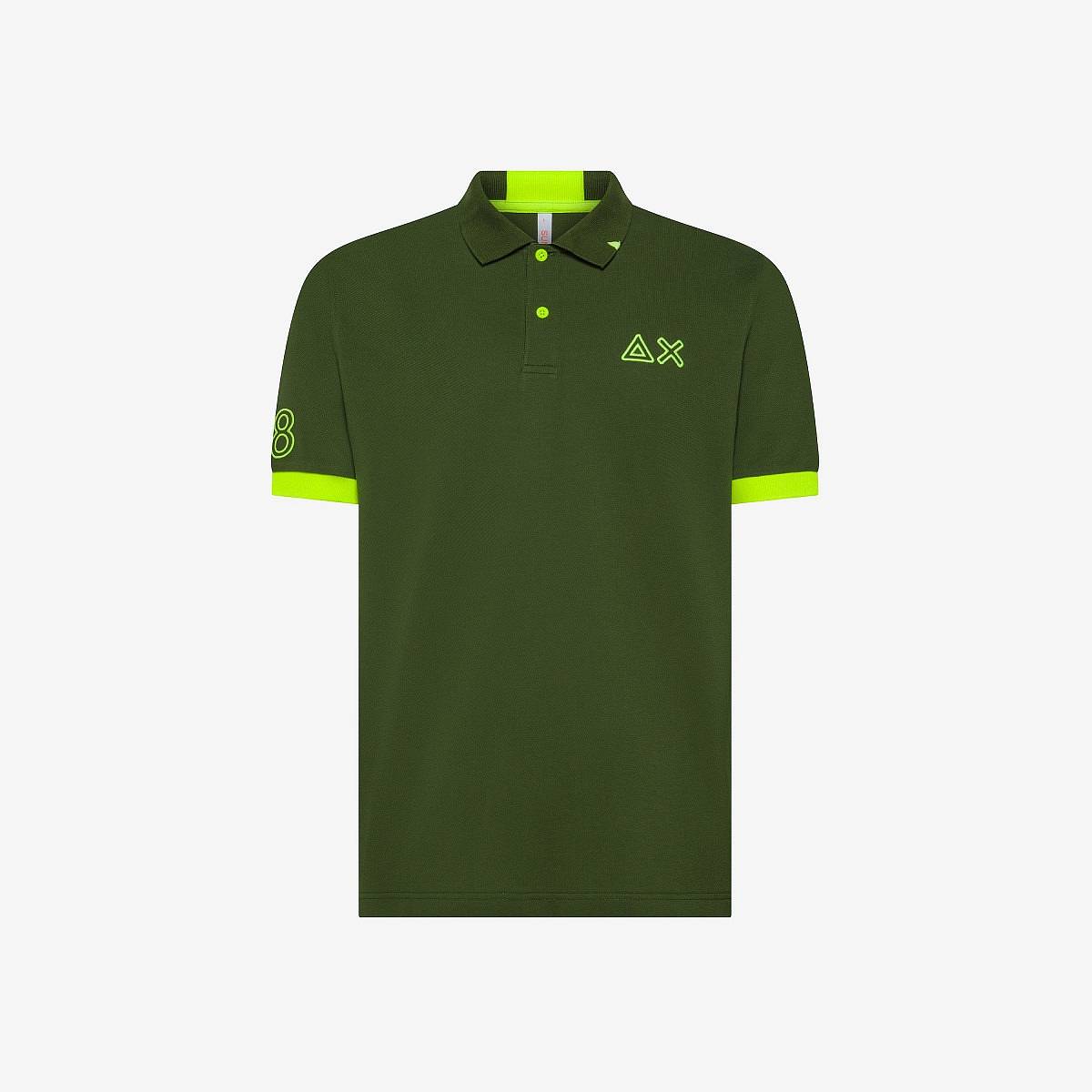 SUN 68 polo big logo fluo Man green