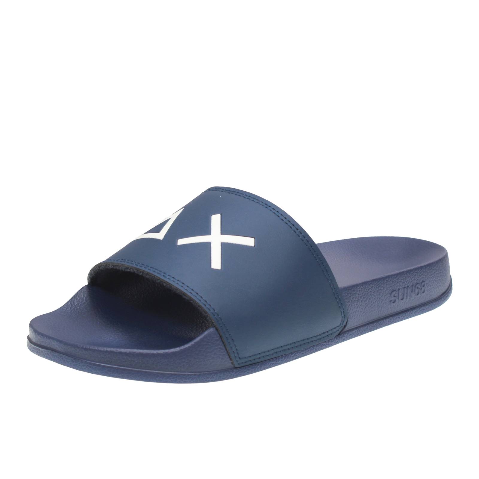 SUN 68 Pantoufles à logo Homme bleu