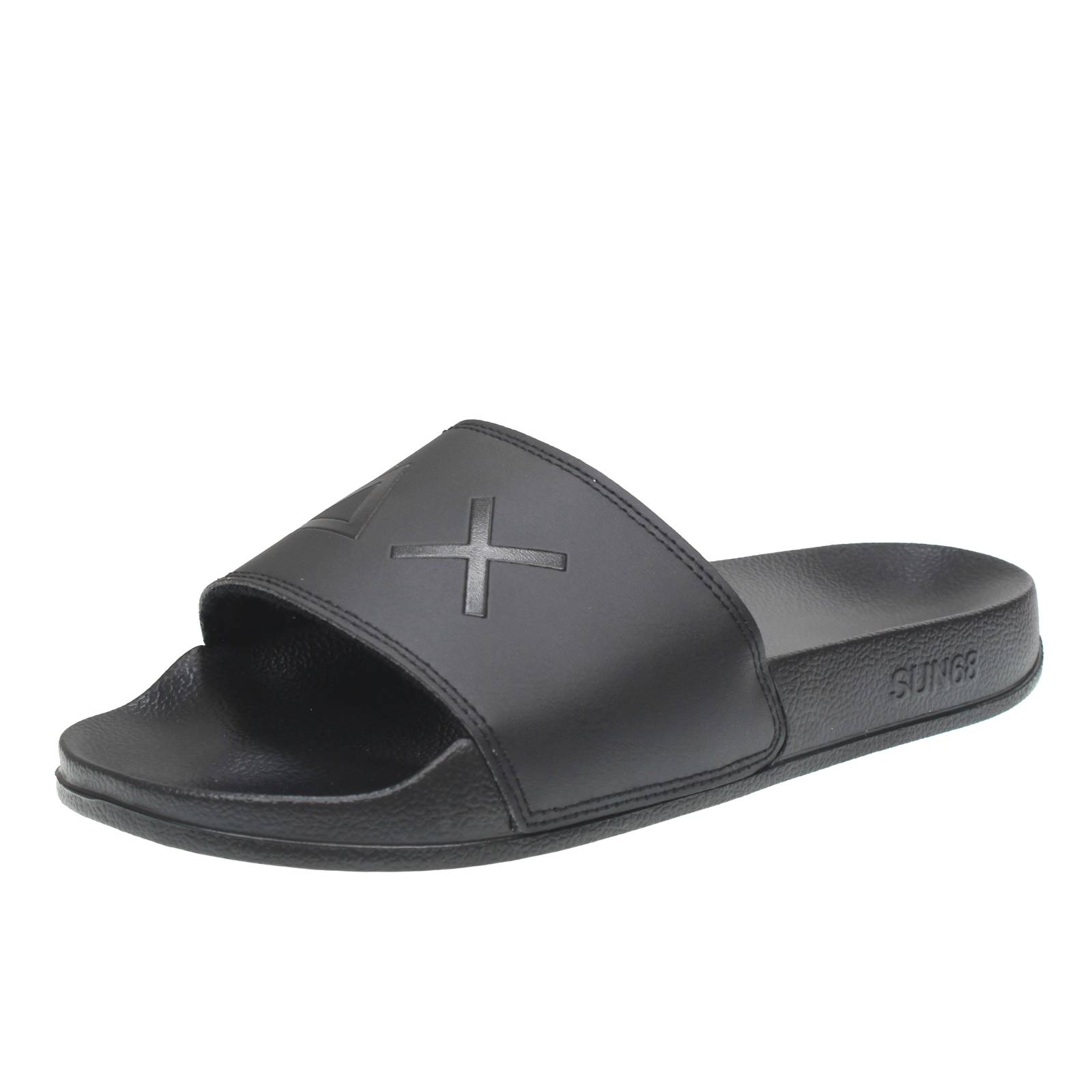 SUN 68 Pantoufles à logo Homme noir