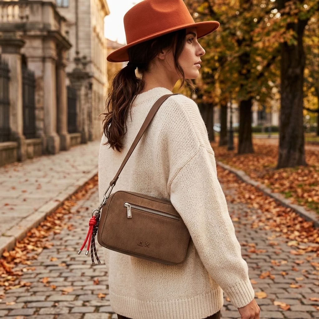 SUN 68 corduroy camera bag Donna marrone Foto 2