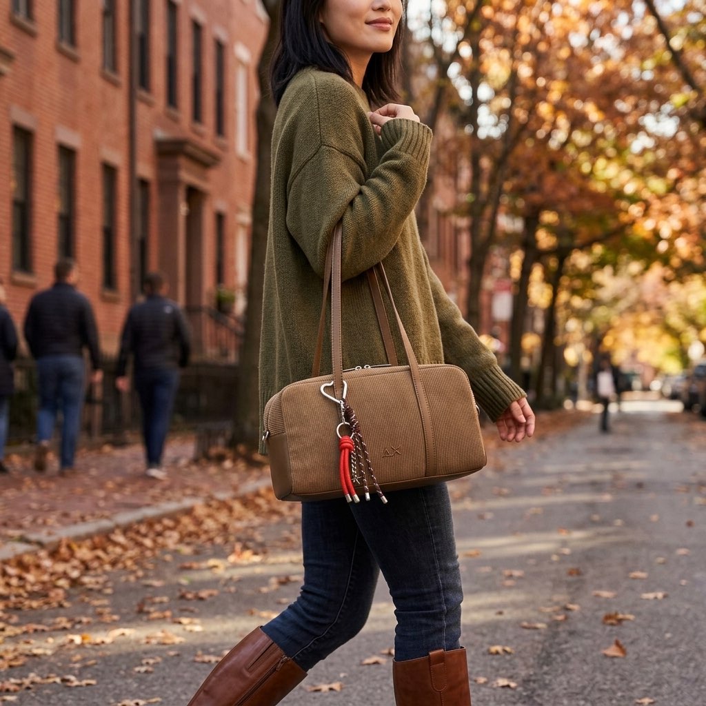 SUN 68 corduroy case bag Donna marrone Foto 2
