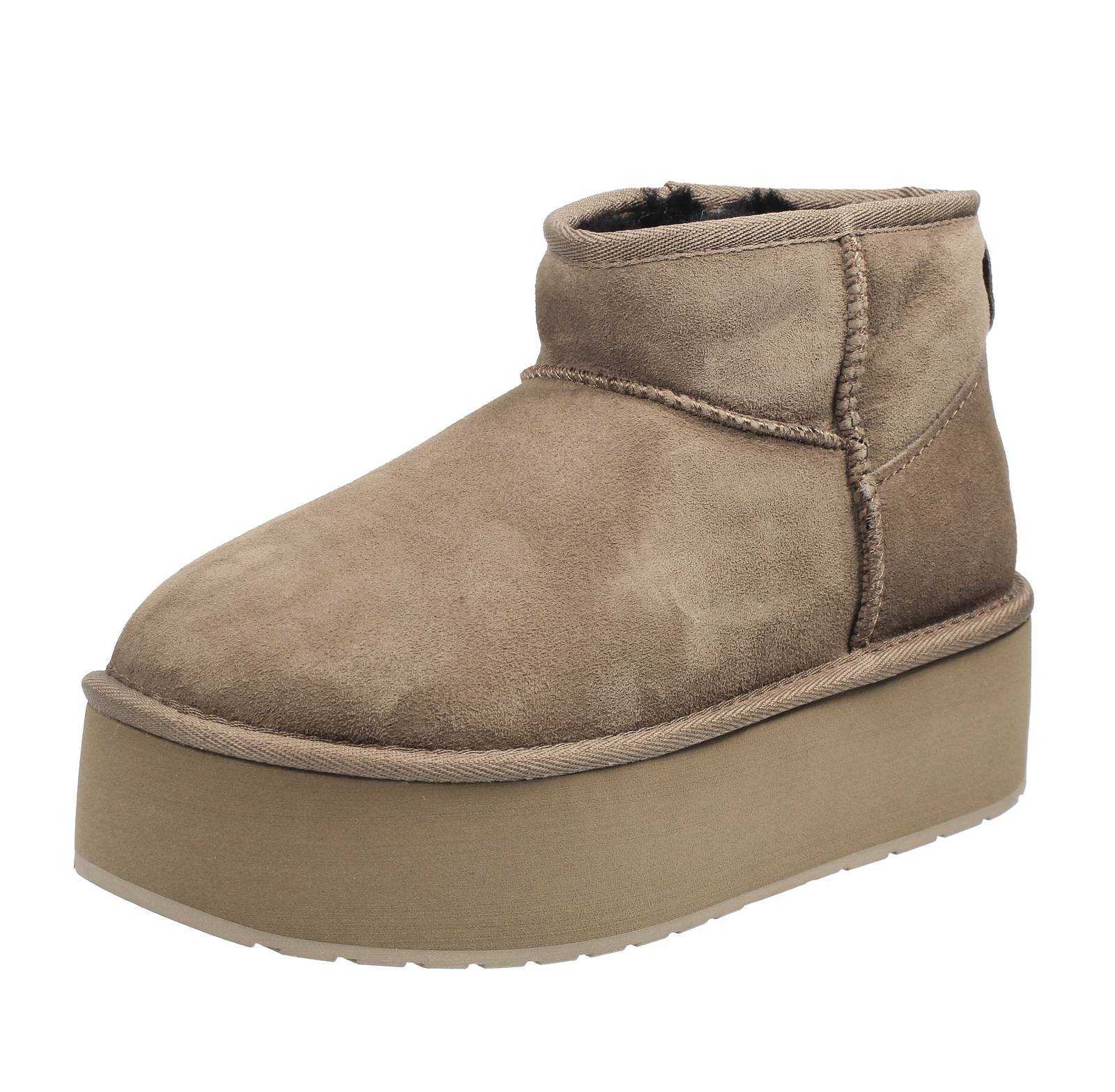 Emu Stinger Micro Flatform - Stivaletti Flatform In Montone Sabbia - Donna