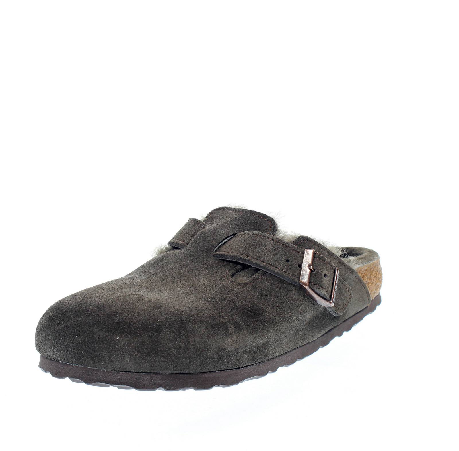 Birkenstock Boston Vl Shearling Testa Di Moro - Damen Schuhe Hausschuhe 33990₽