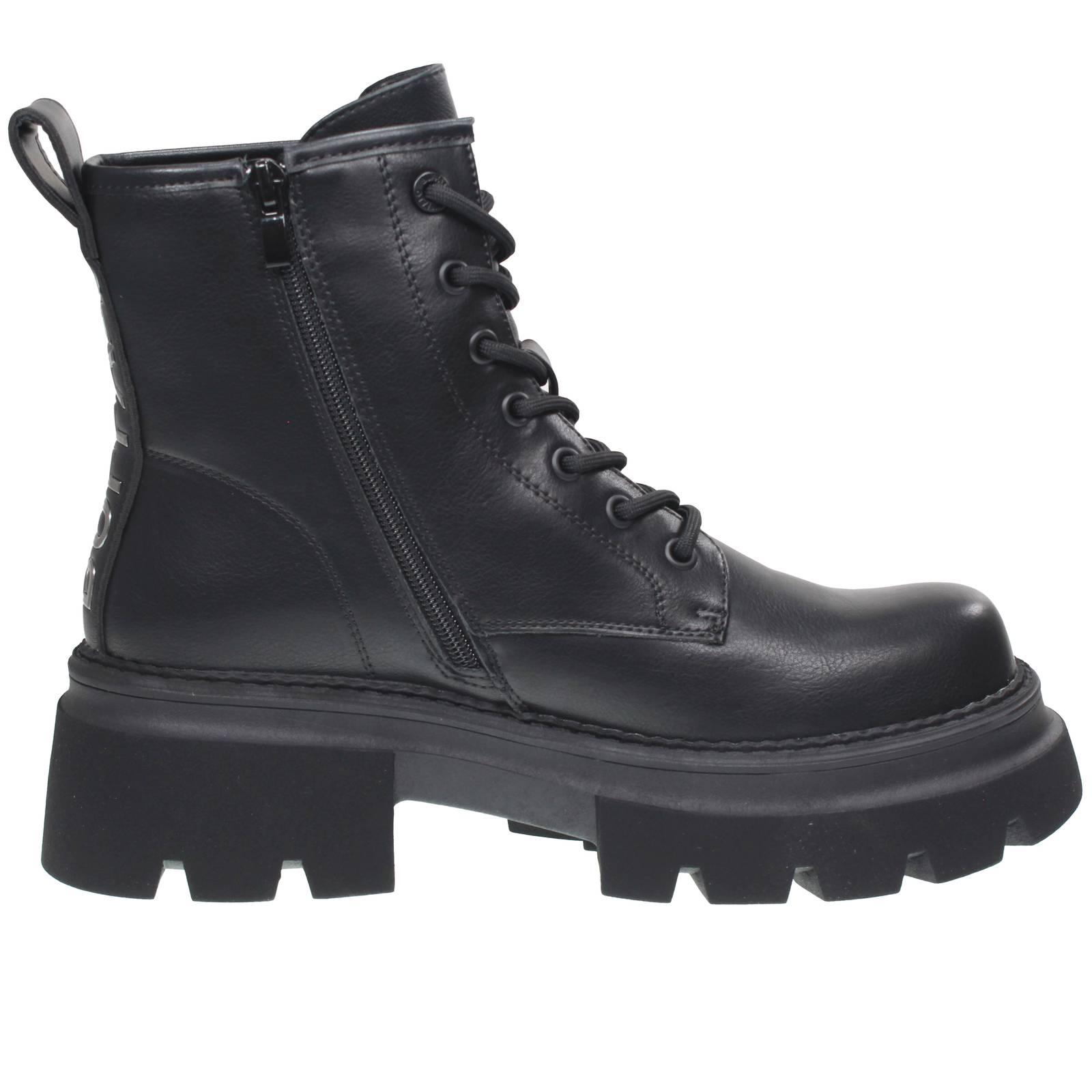 BUFFALO Mave Lace Up - Anfibi carrarmato Donna nero Foto 2