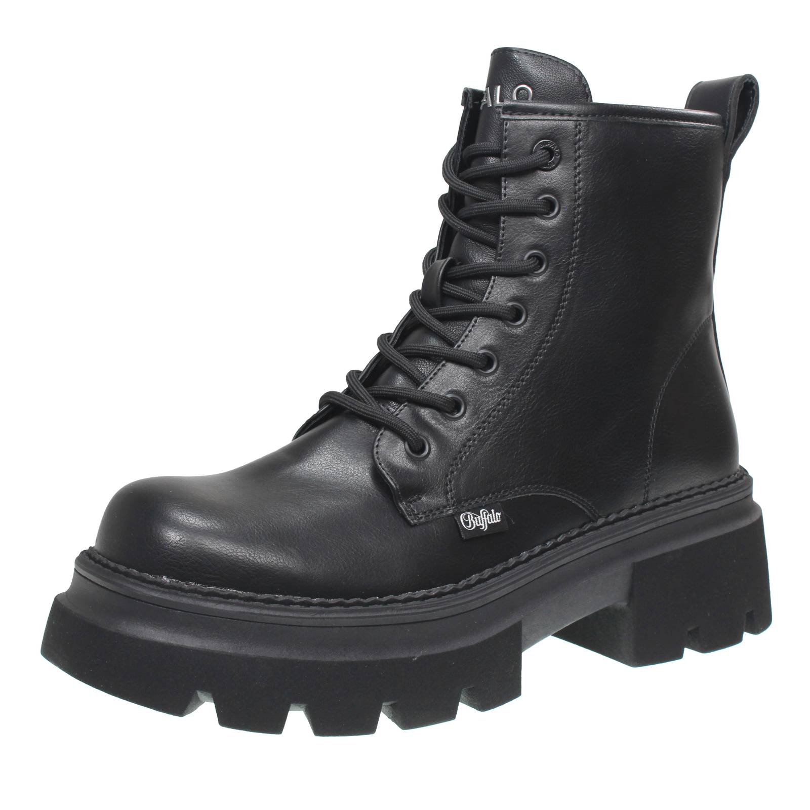 BUFFALO Mave Lace Up - Anfibi carrarmato Donna nero