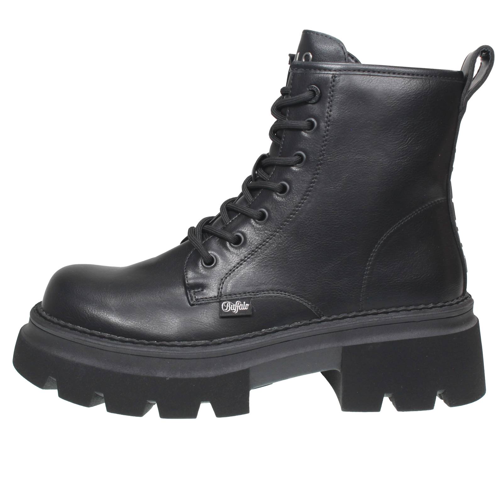 BUFFALO Mave Lace Up - Anfibi carrarmato Donna nero Foto 3