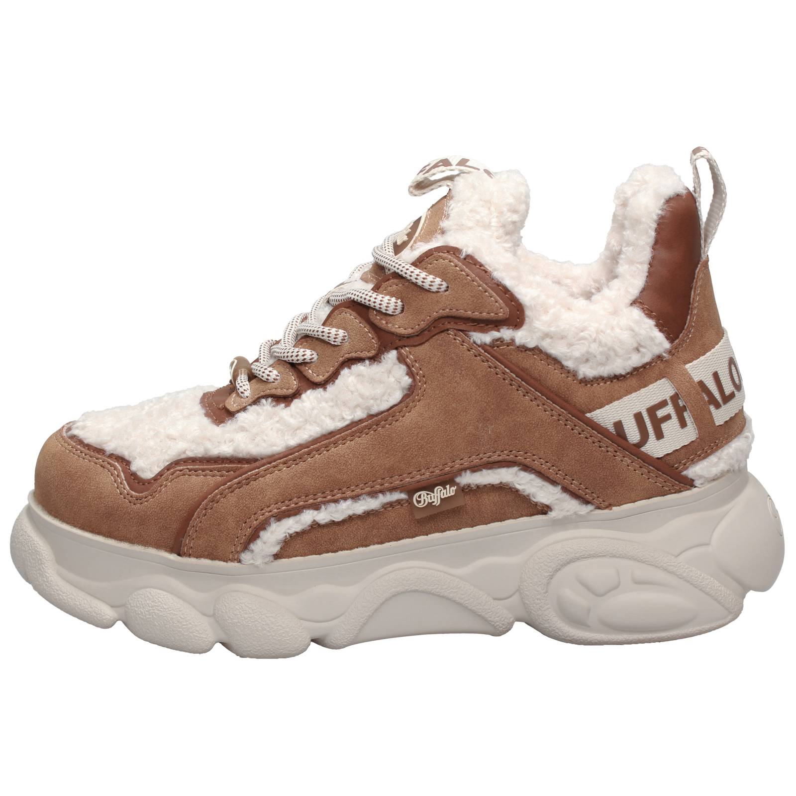 BUFFALO Chai - Sneakers montantes à semelles compensées Femme beige Photo 3