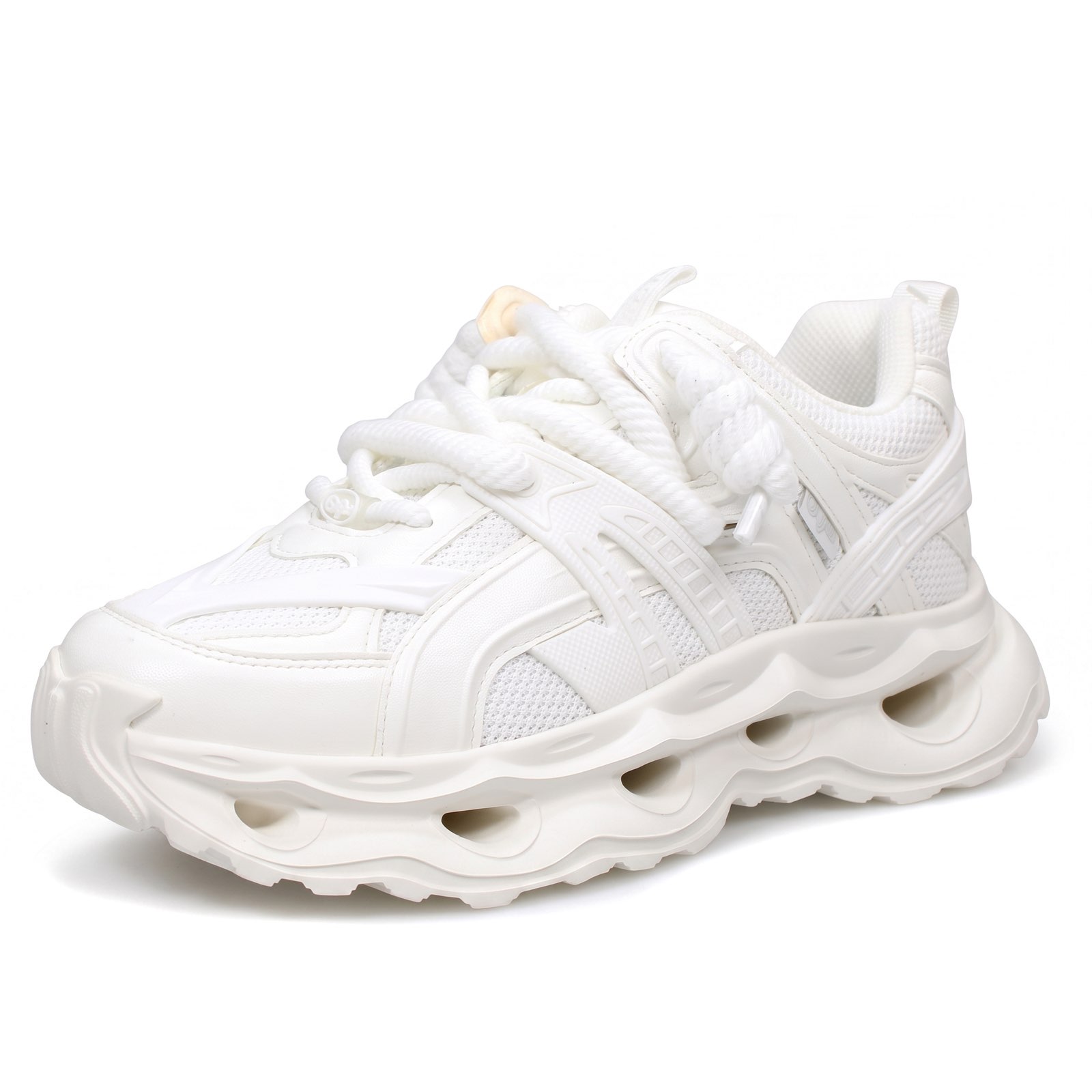 BUFFALO Malaga Lace - Sneakers alte platform Donna bianco Foto 1