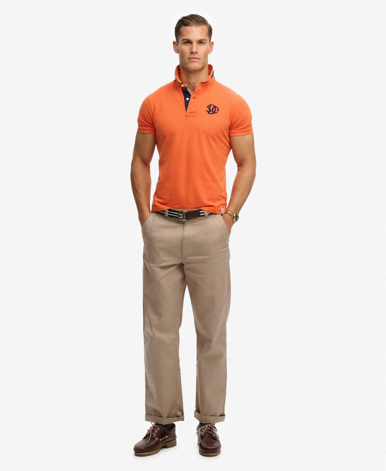 SUPERDRY Monogram Piquet Polo Man orange Photo 5