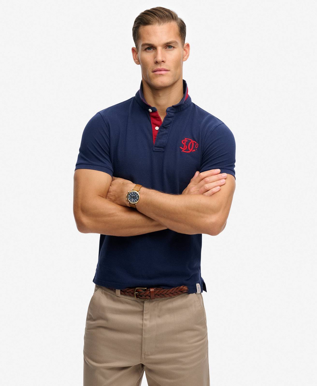 SUPERDRY Monogram Piquet Polo Man blue