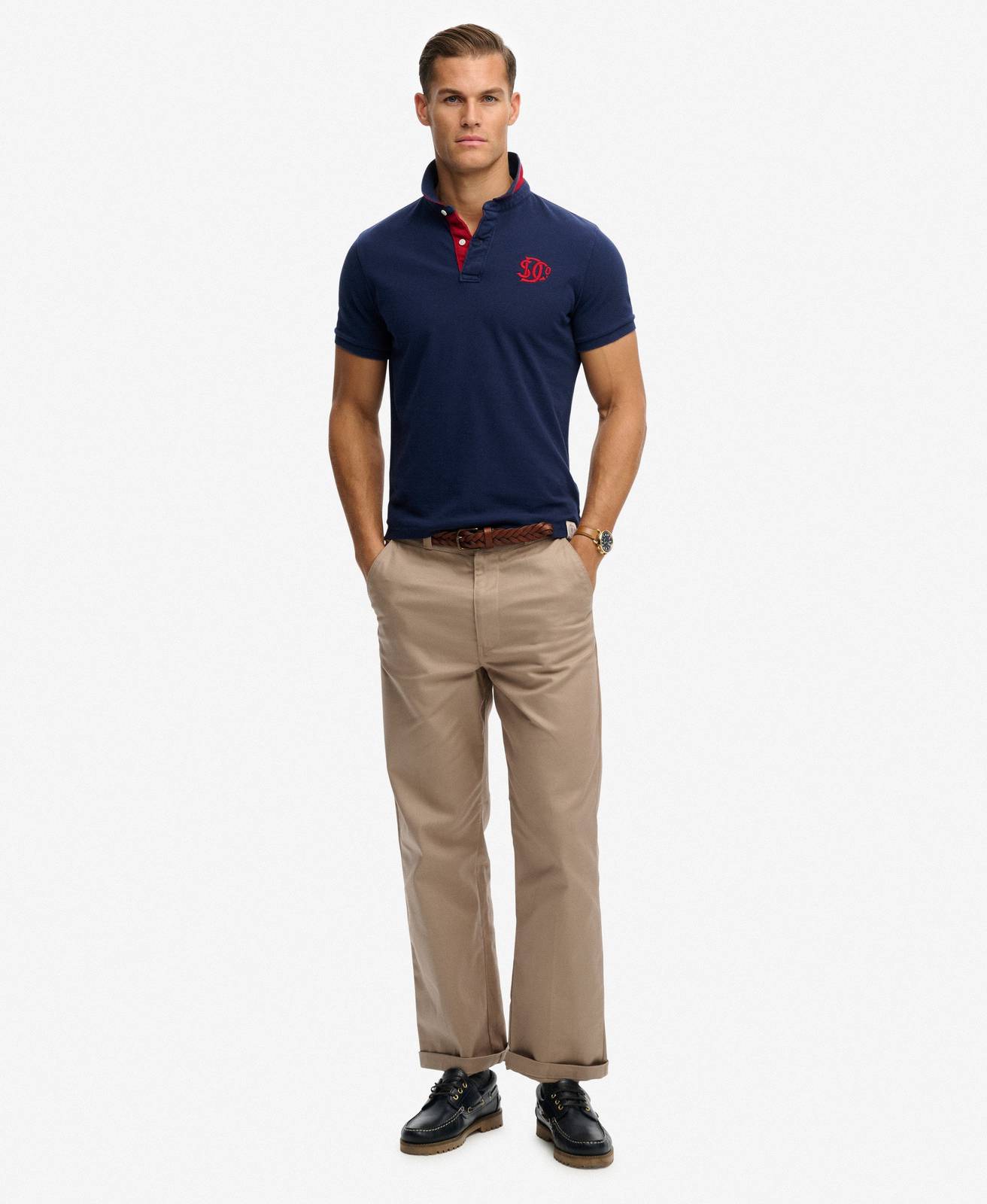 SUPERDRY Monogram Piquet Polo Man blue Photo 5