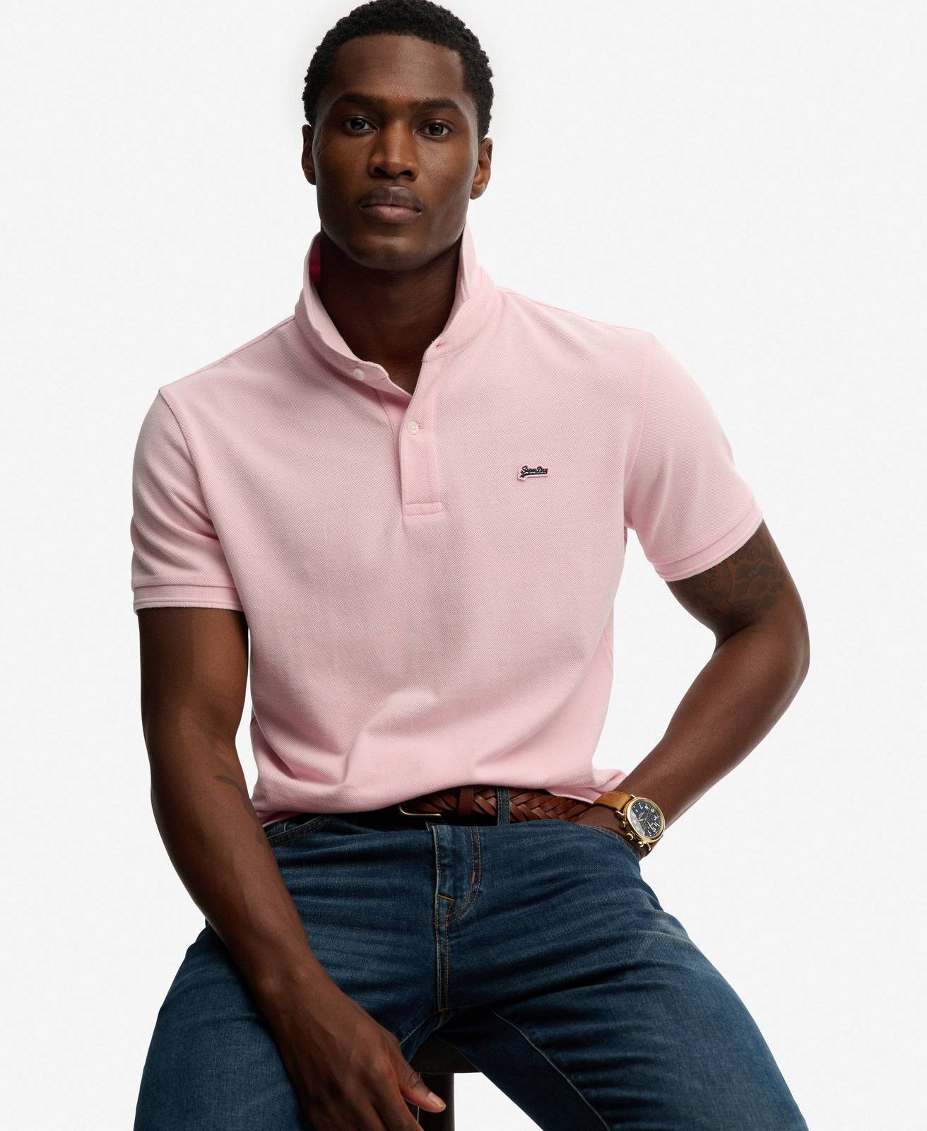 SUPERDRY Classic Piquet Polo Man pink Photo 4