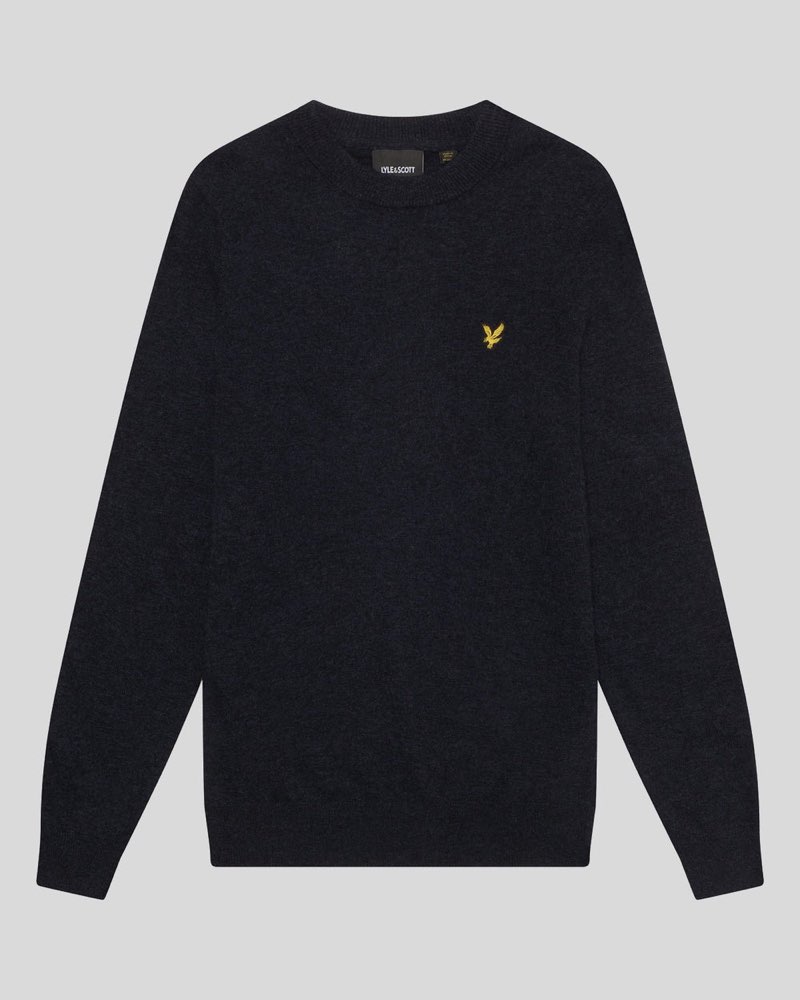 LYLE & SCOTT Lambswool Crew Neck Sweater Man blue