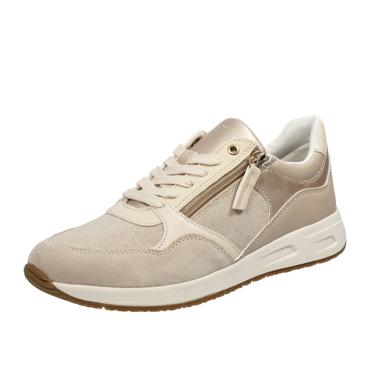 Geox Bulmya - Кроссовки Traspiranti In Pelle Sabbia - Кроссовки Donna Scarpe 18190₽