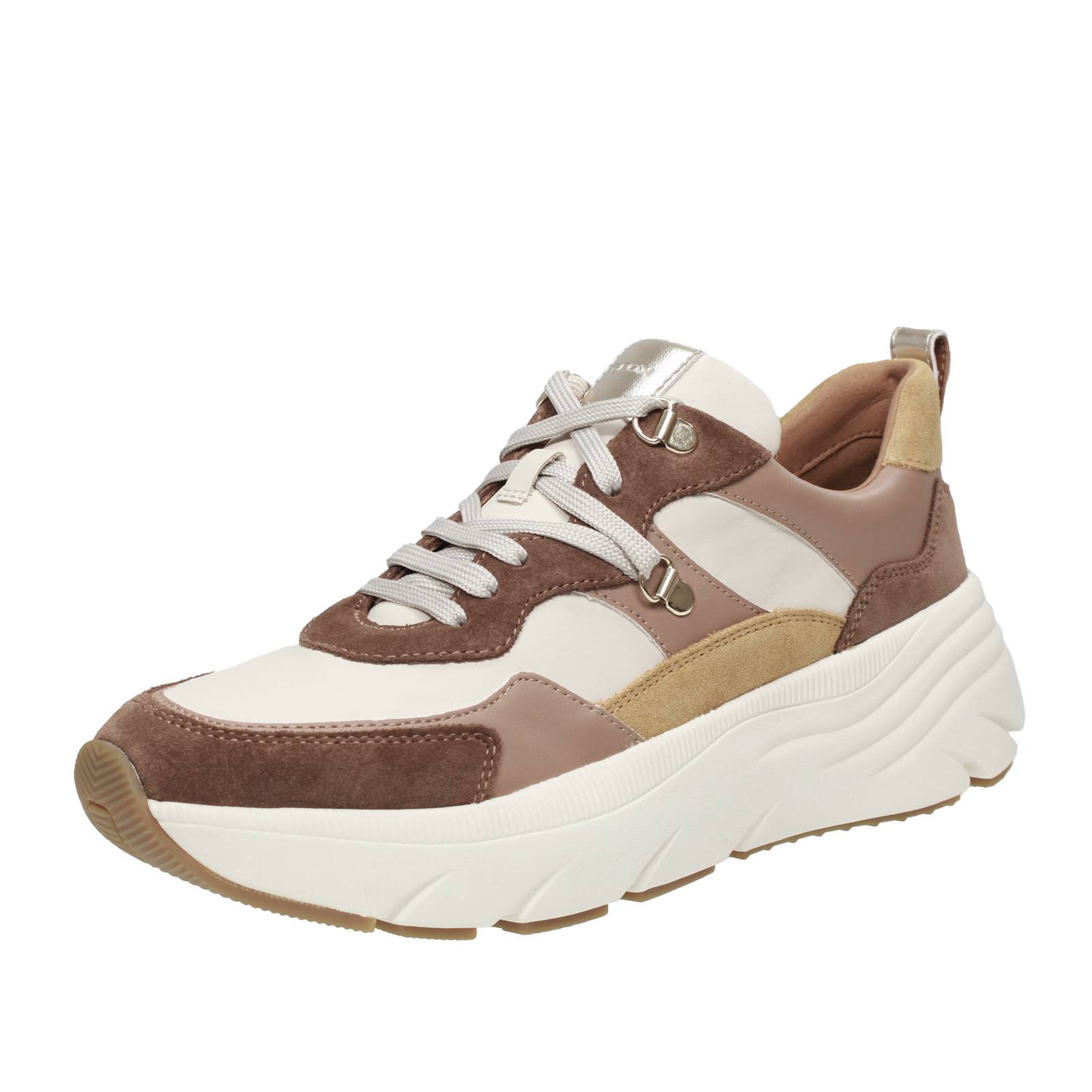 GEOX Diamanta - Sneakers platform in Pelle Donna beige