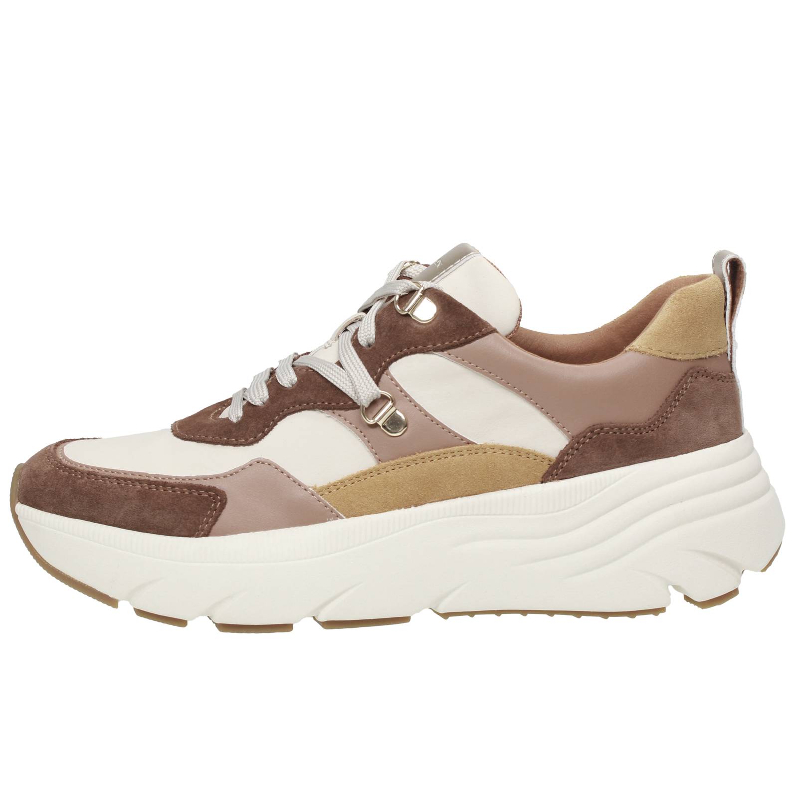 GEOX Diamanta - Sneakers platform in Pelle Donna beige Foto 3