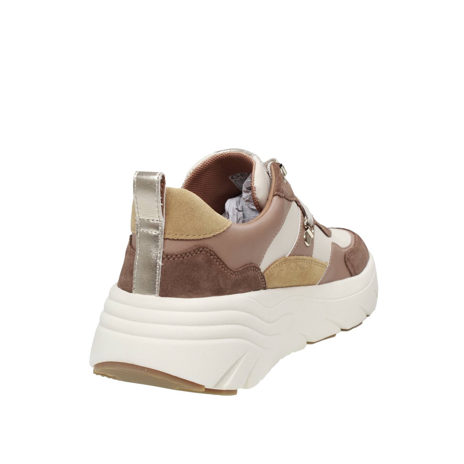GEOX Diamanta - Sneakers platform in Pelle Donna beige Foto 4