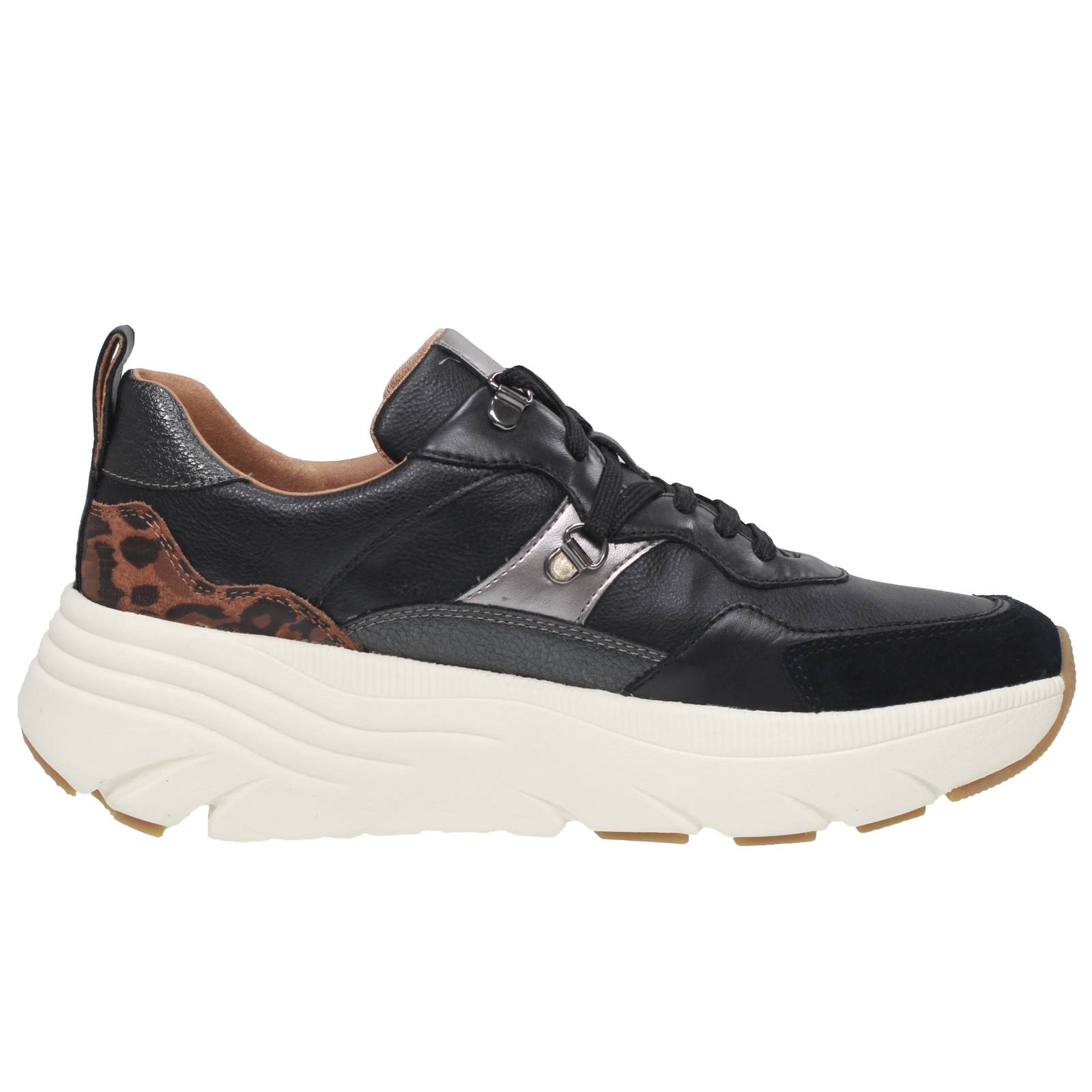 GEOX Diamanta - Sneakers platform in Pelle Donna nero Foto 2