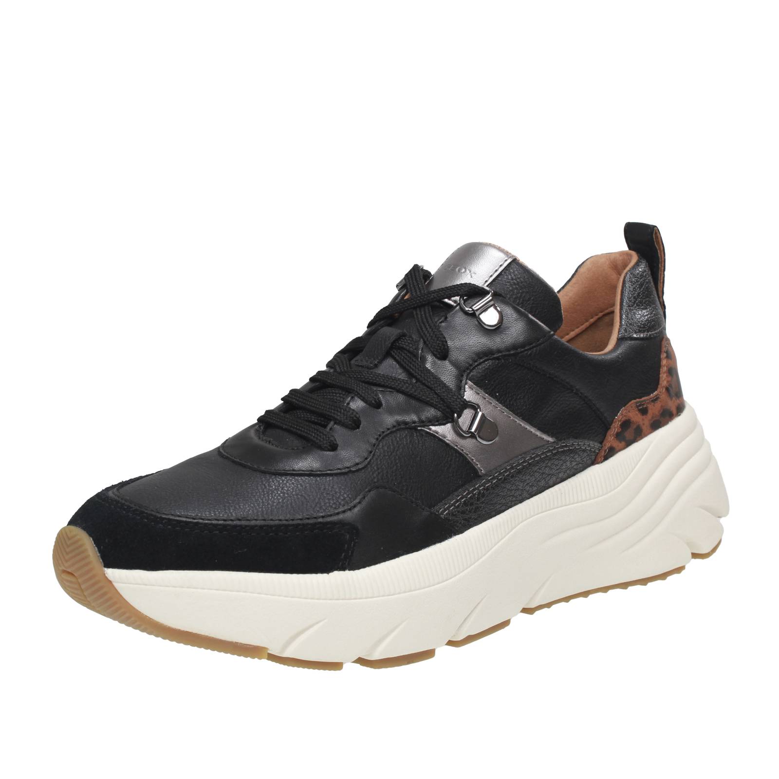 GEOX Diamanta - Sneakers platform in Pelle Donna nero