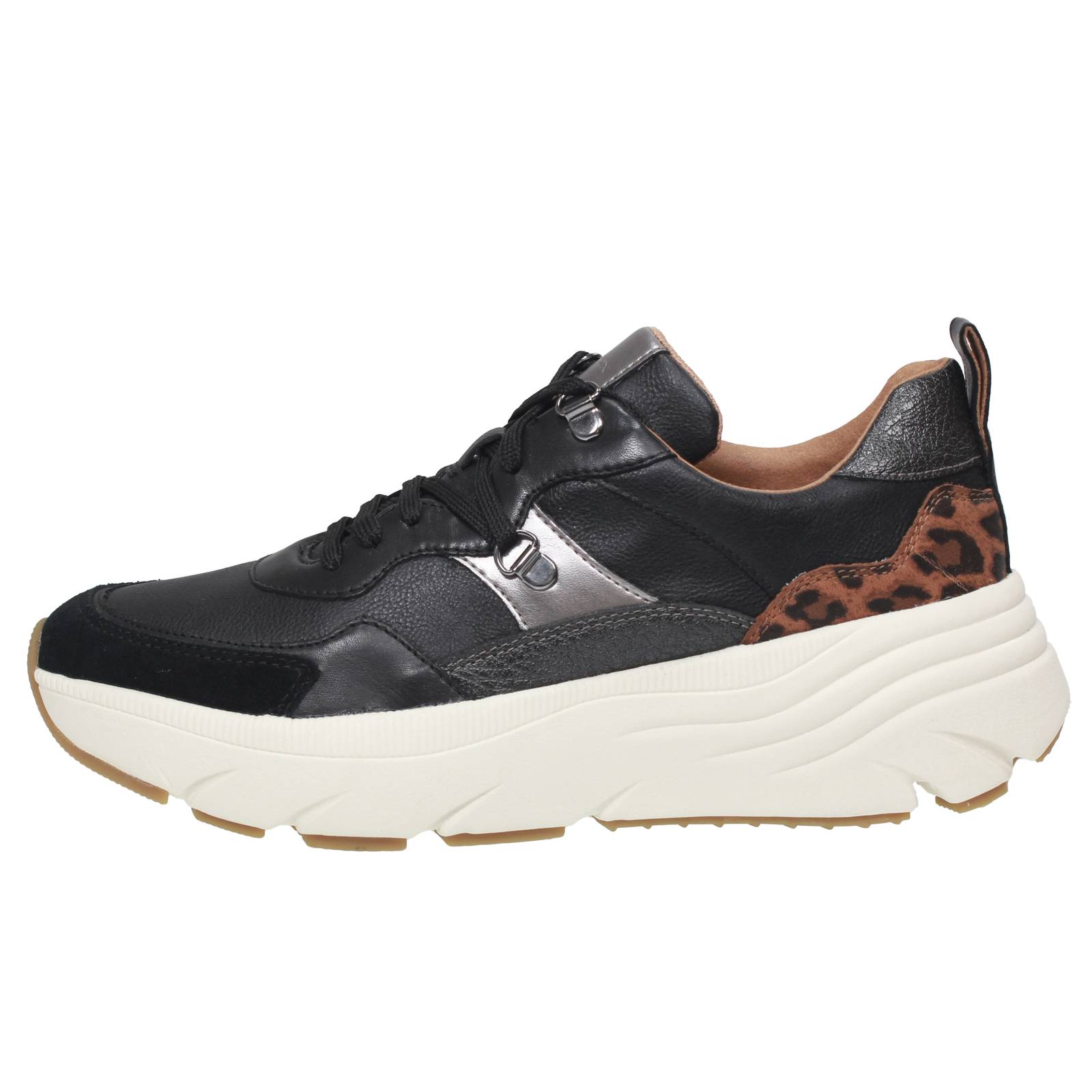 GEOX Diamanta - Sneakers platform in Pelle Donna nero Foto 3