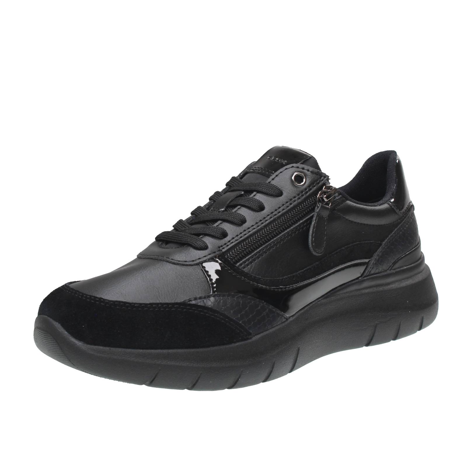 GEOX Plummery - Sneakers traspiranti in Suede Donna nero
