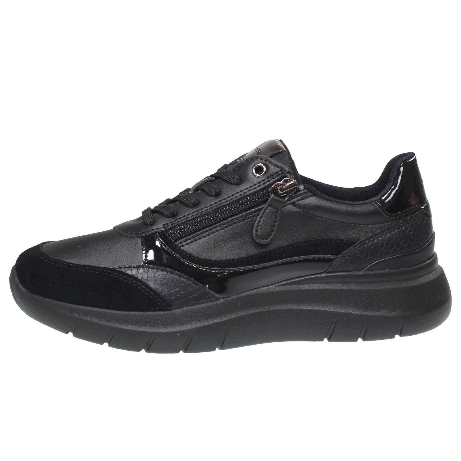 GEOX Plummery - Sneakers traspiranti in Suede Donna nero Foto 3