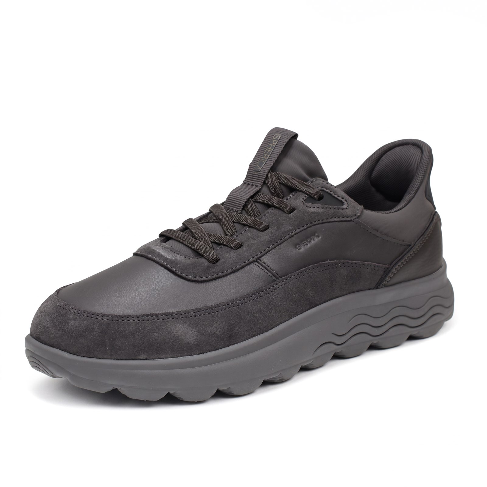 GEOX Spherica Plus - Slip-ons respirants en daim Homme gris