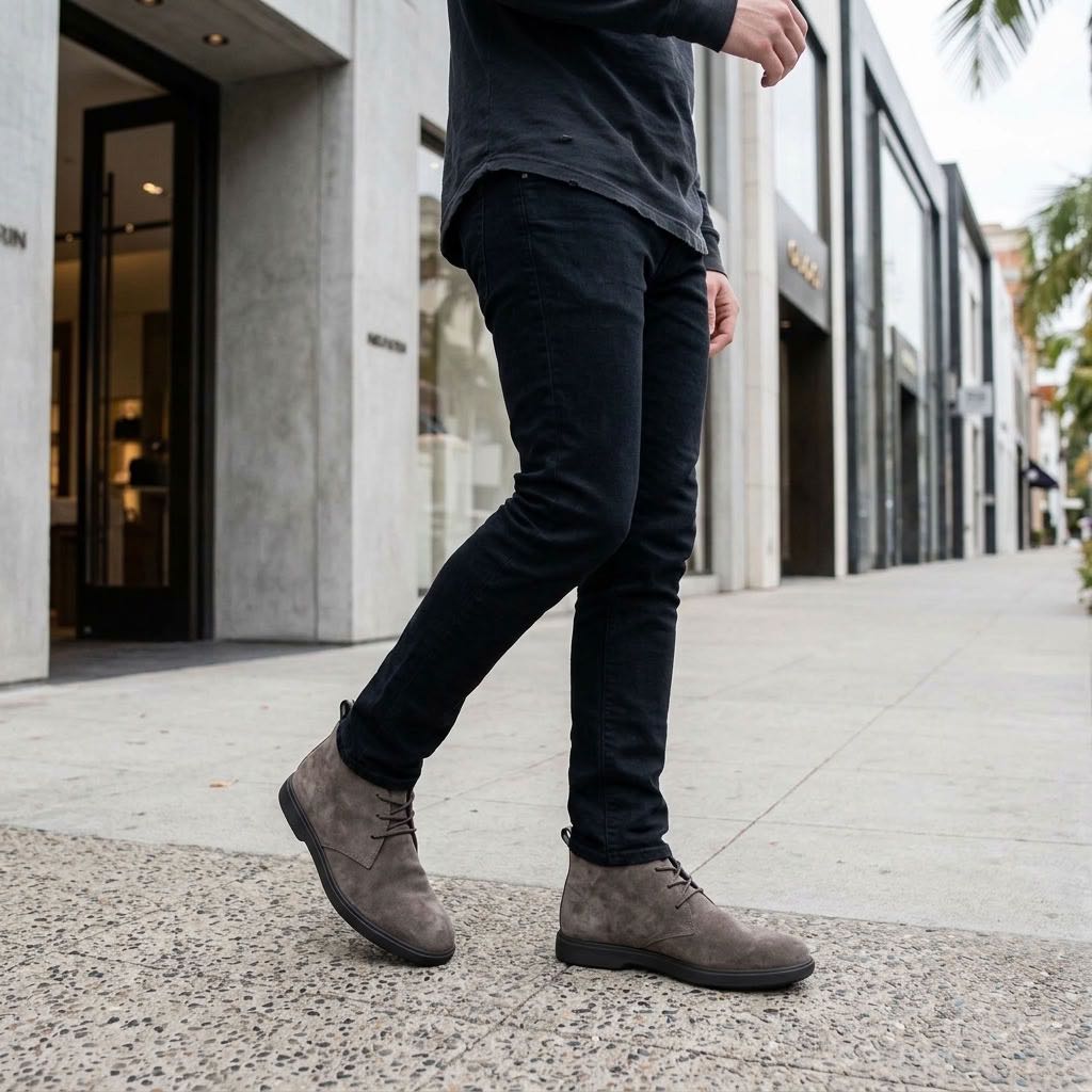 GEOX Spherica - Breathable suede ankle boots Man grey Photo 2