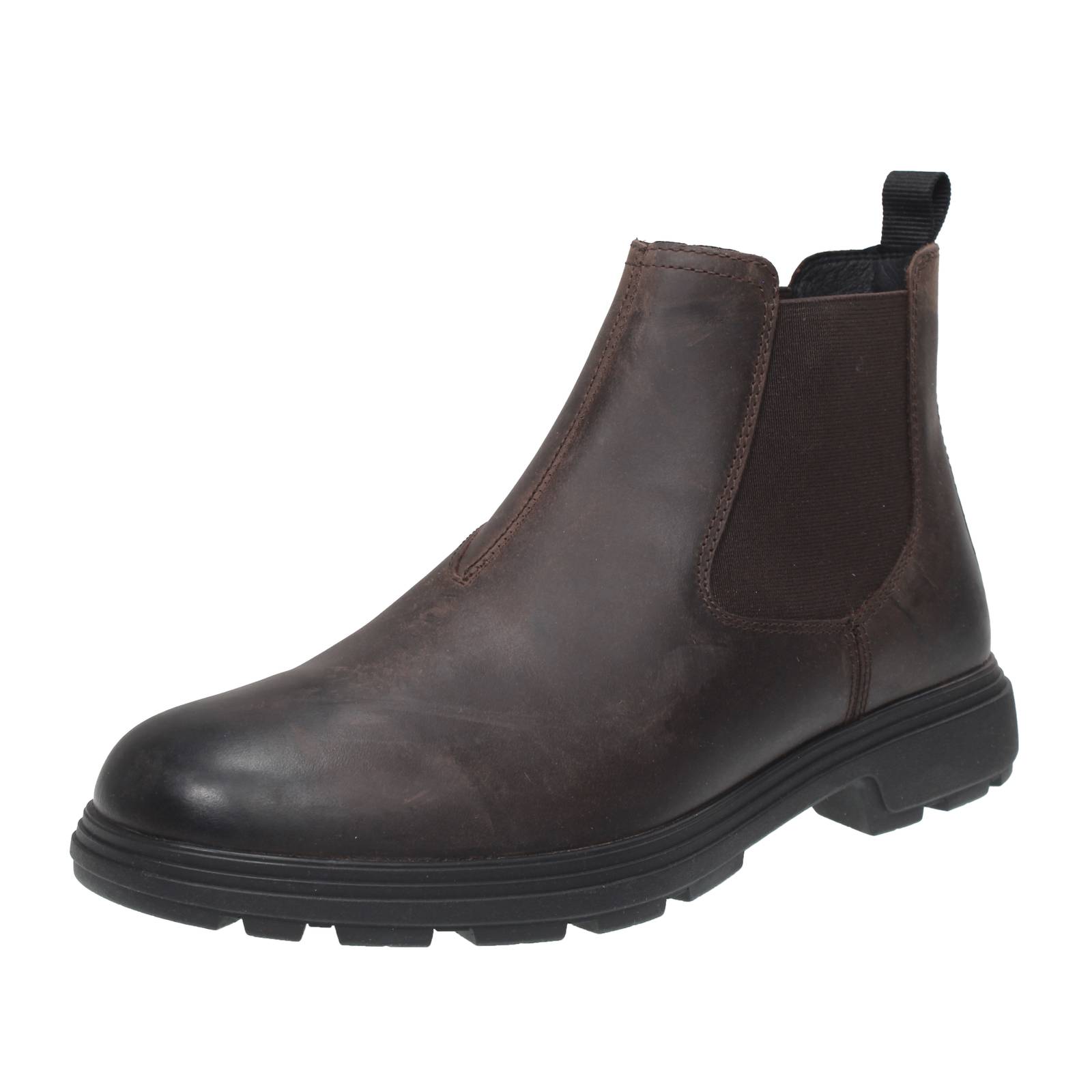 GEOX Meiern - Bottes Chelsea en cuir Homme brun marron