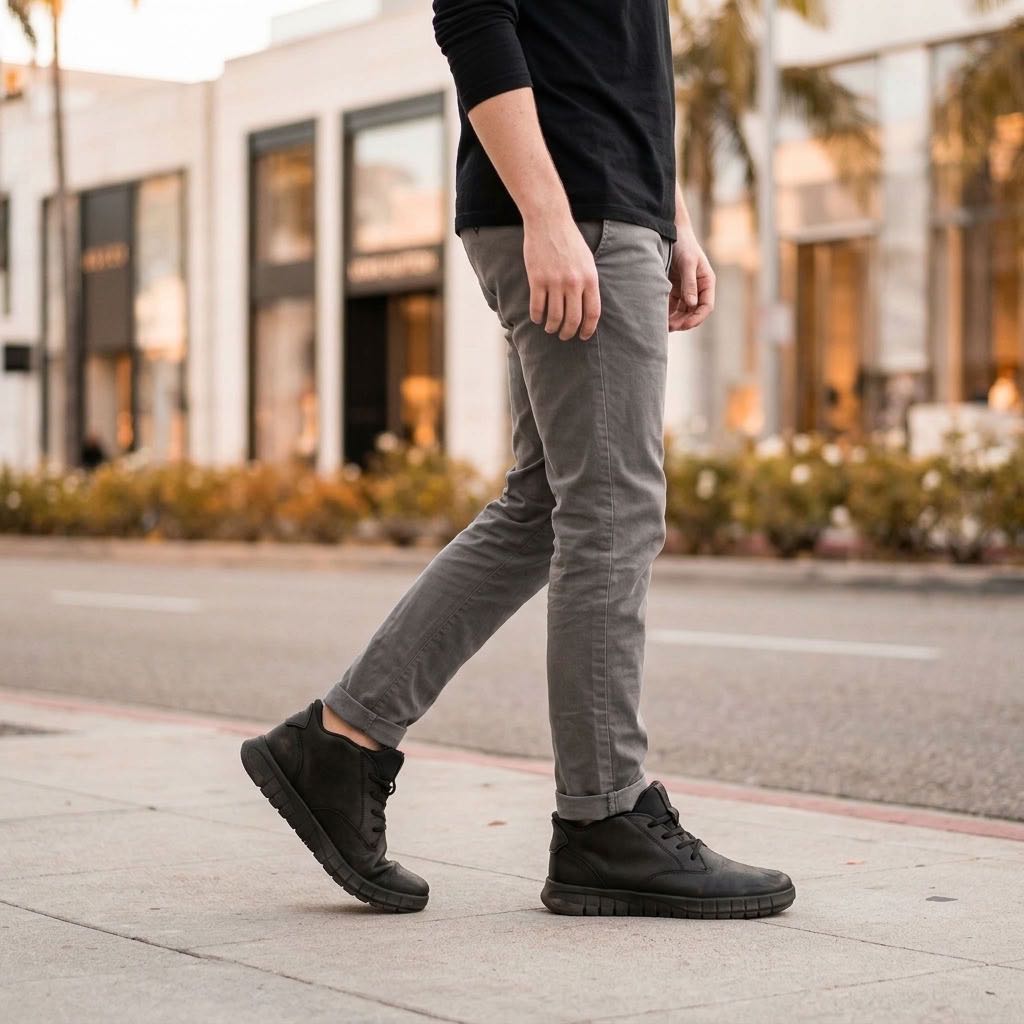 GEOX Flextride Plus - Sneakers alte in Pelle Uomo nero Foto 2