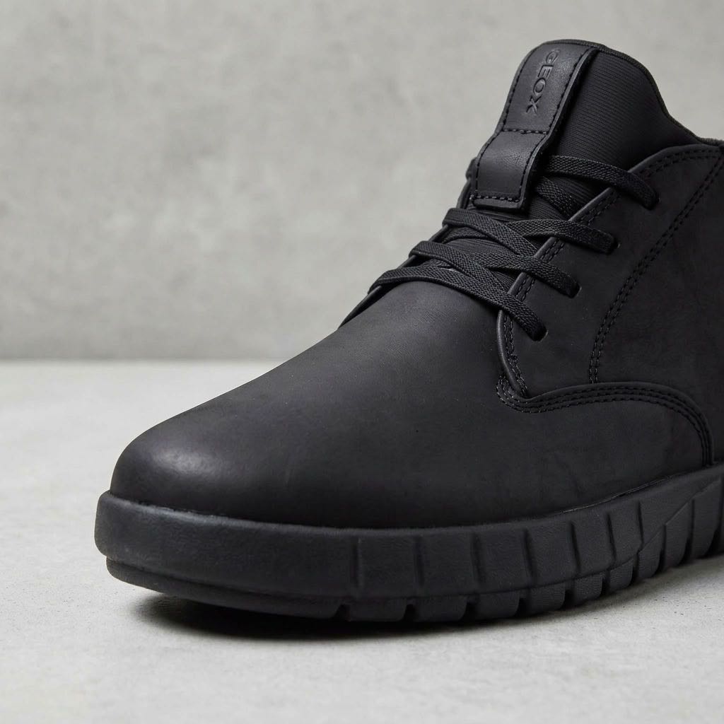 GEOX Flextride Plus - Sneakers alte in Pelle Uomo nero Foto 5