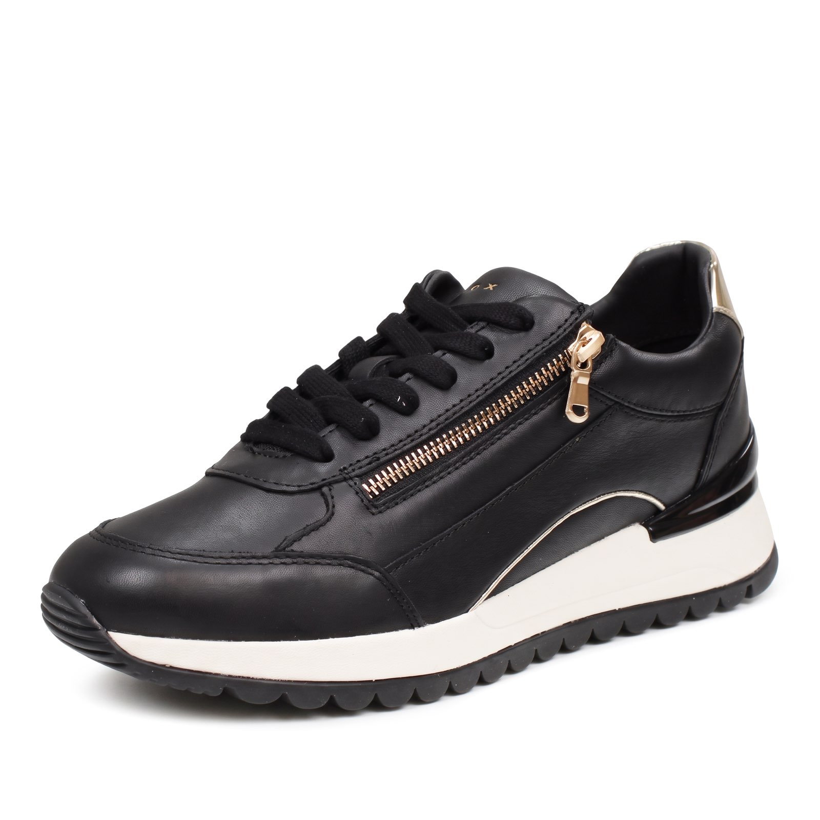 GEOX Desya - Breathable Leather Sneakers Woman black Photo 1
