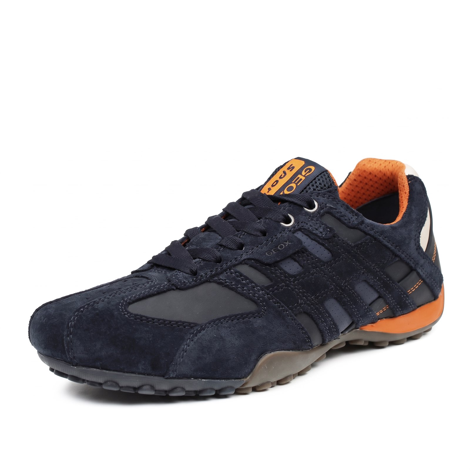 GEOX Snake - Sneakers respirantes en daim Homme bleu