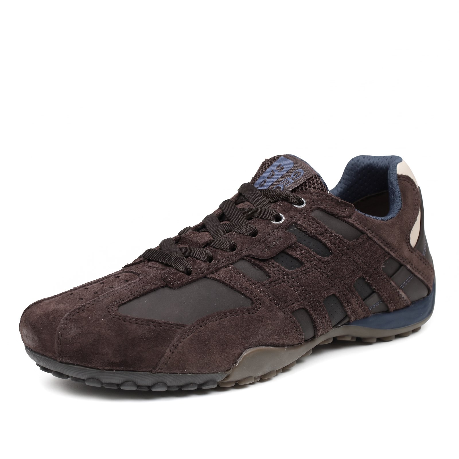 GEOX Snake - Sneakers respirantes en daim Homme marron
