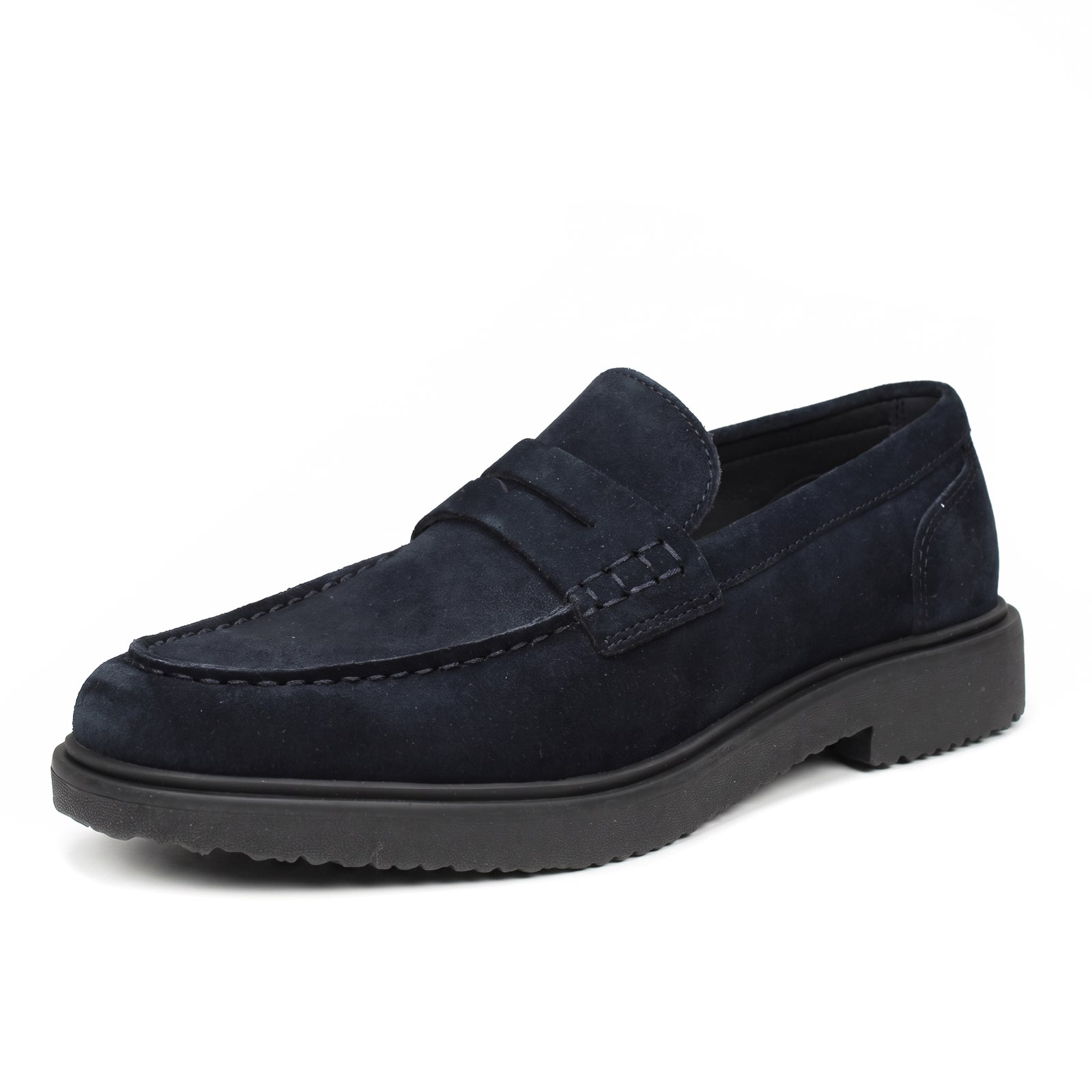 GEOX Massimiano - Mocassins respirants en daim Homme bleu