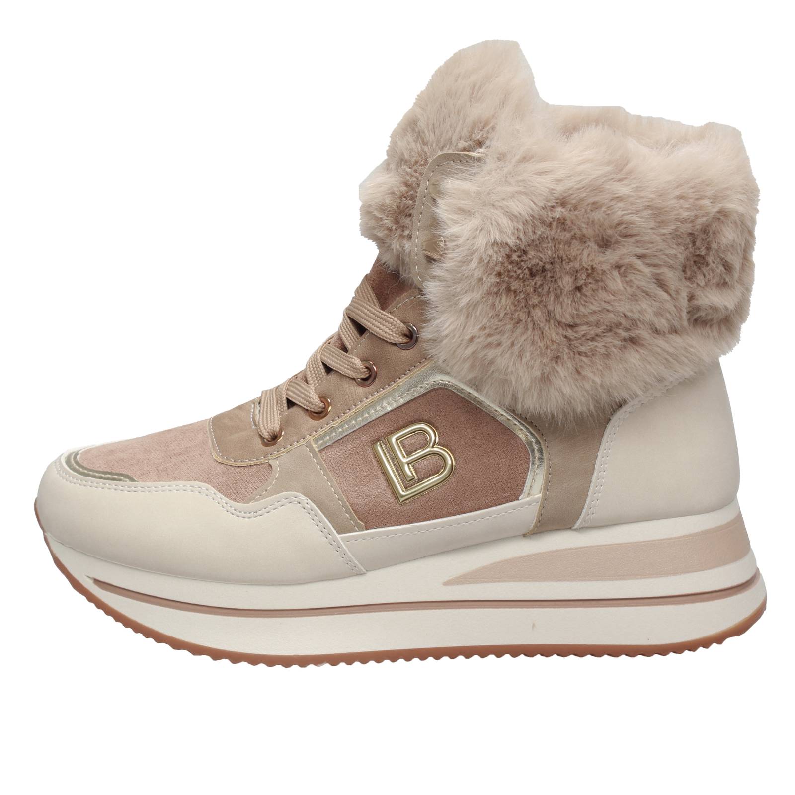 LAURA BIAGIOTTI Sneakers alte in tessuto Donna sabbia Foto 3