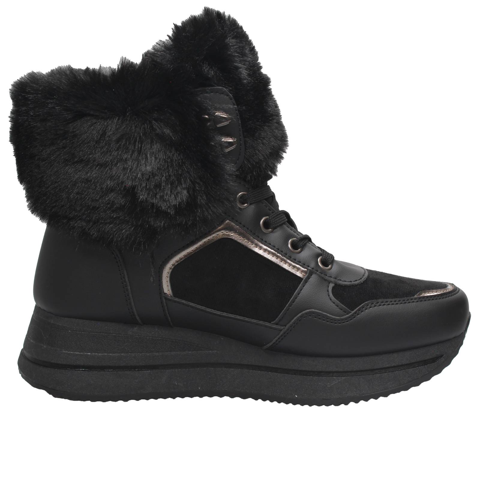 LAURA BIAGIOTTI Sneakers alte in tessuto Donna nero Foto 2