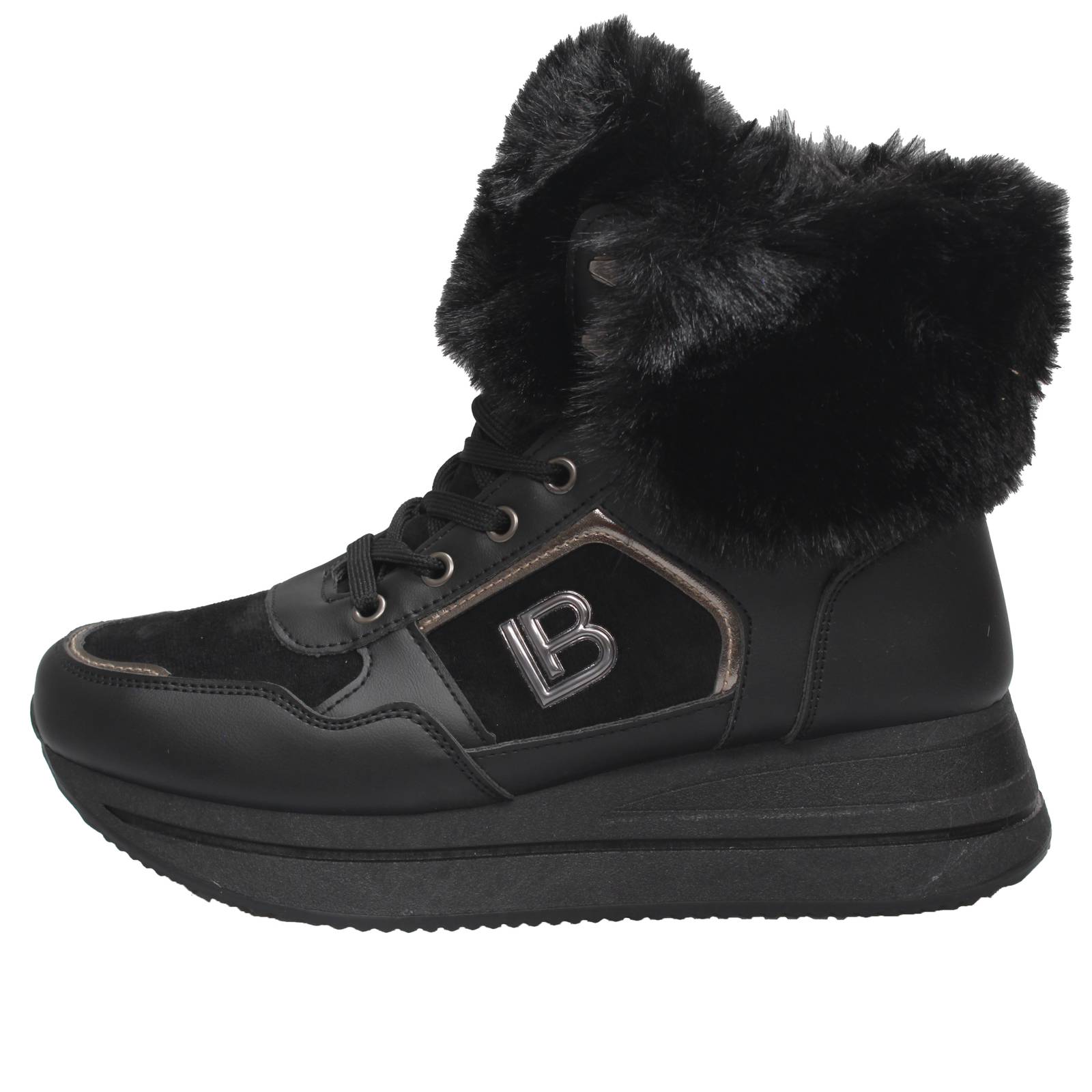 LAURA BIAGIOTTI Sneakers alte in tessuto Donna nero Foto 3